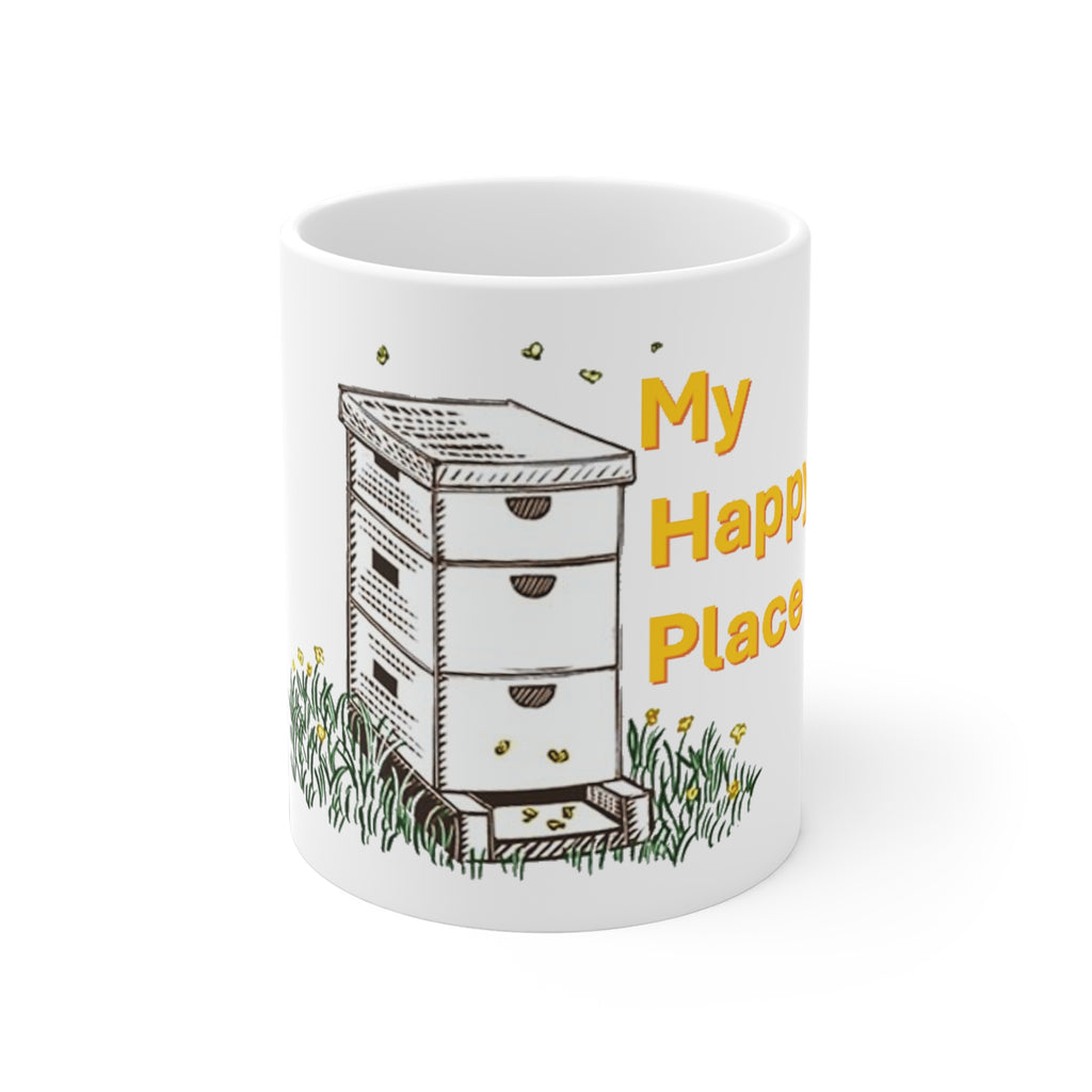 Beehive 'My Happy Place' Ceramic Mug — Beekeeper Gift