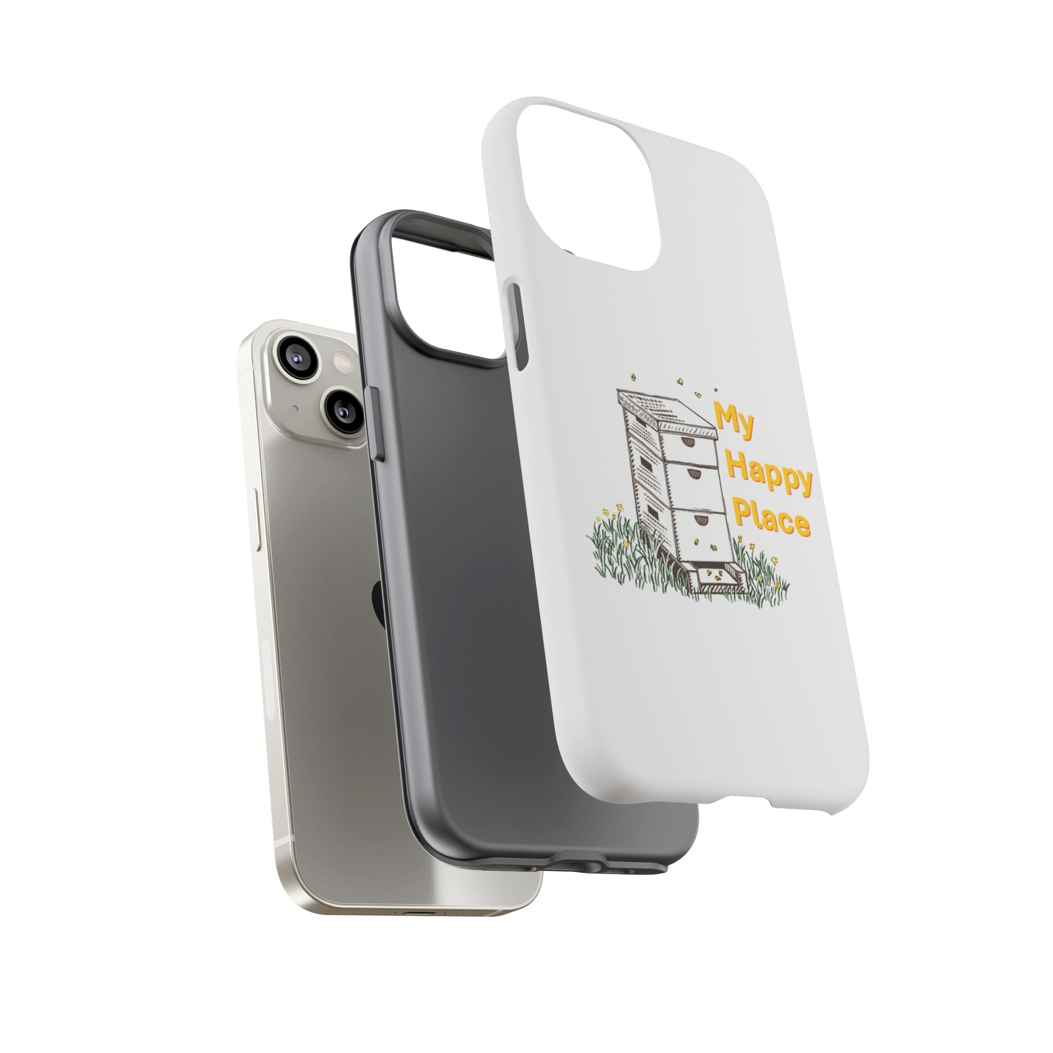 Phone Case — 'My Happy Place' Bee Hive Design Protective Cover