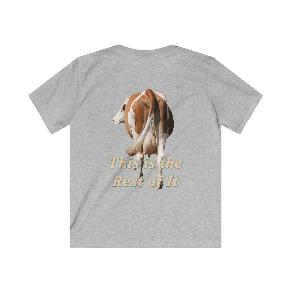 Kids Cow Graphic Tee — "This is a Cow / This is the Rest of It" Cute Farm Animal T‑Shirt for Children