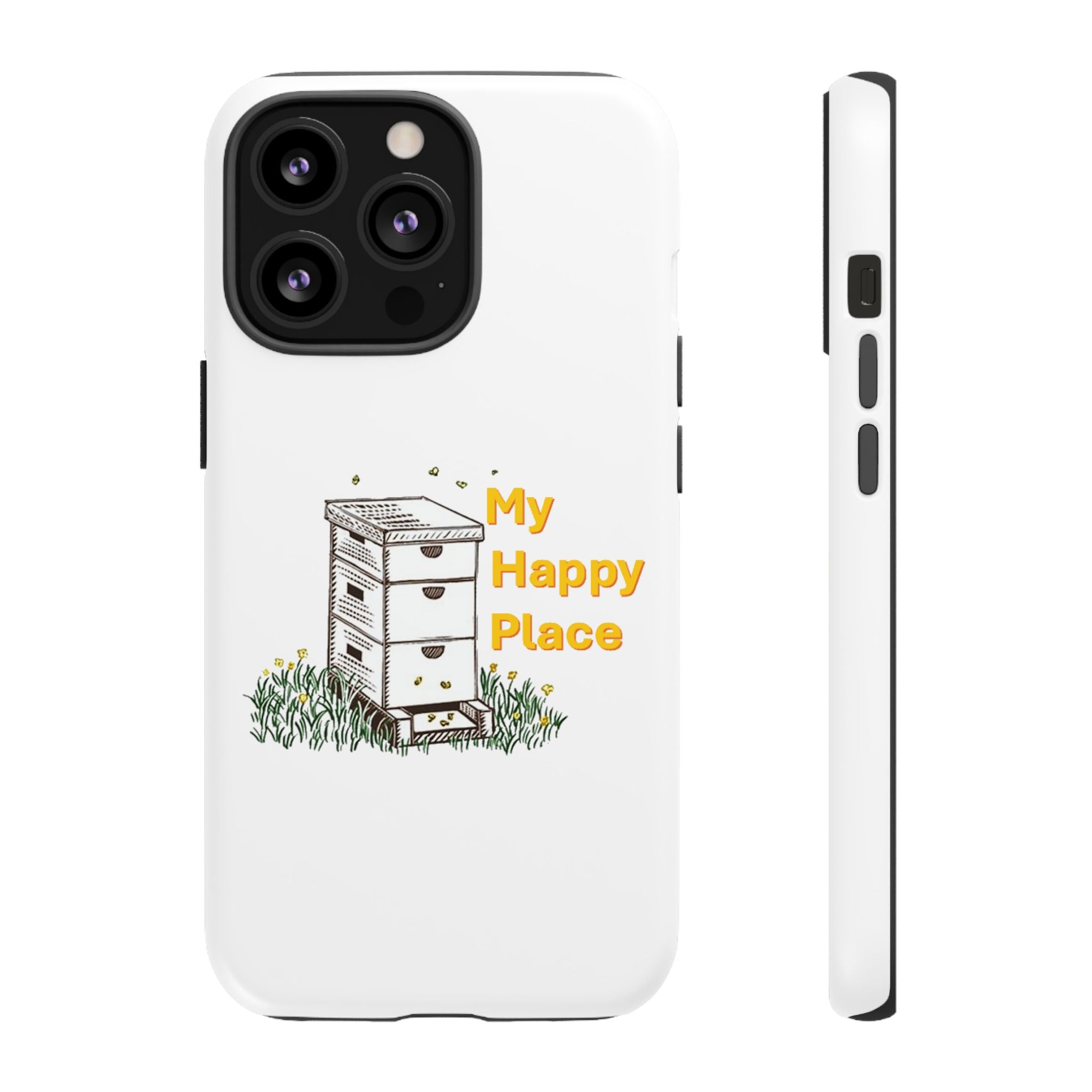 Phone Case — 'My Happy Place' Bee Hive Design Protective Cover
