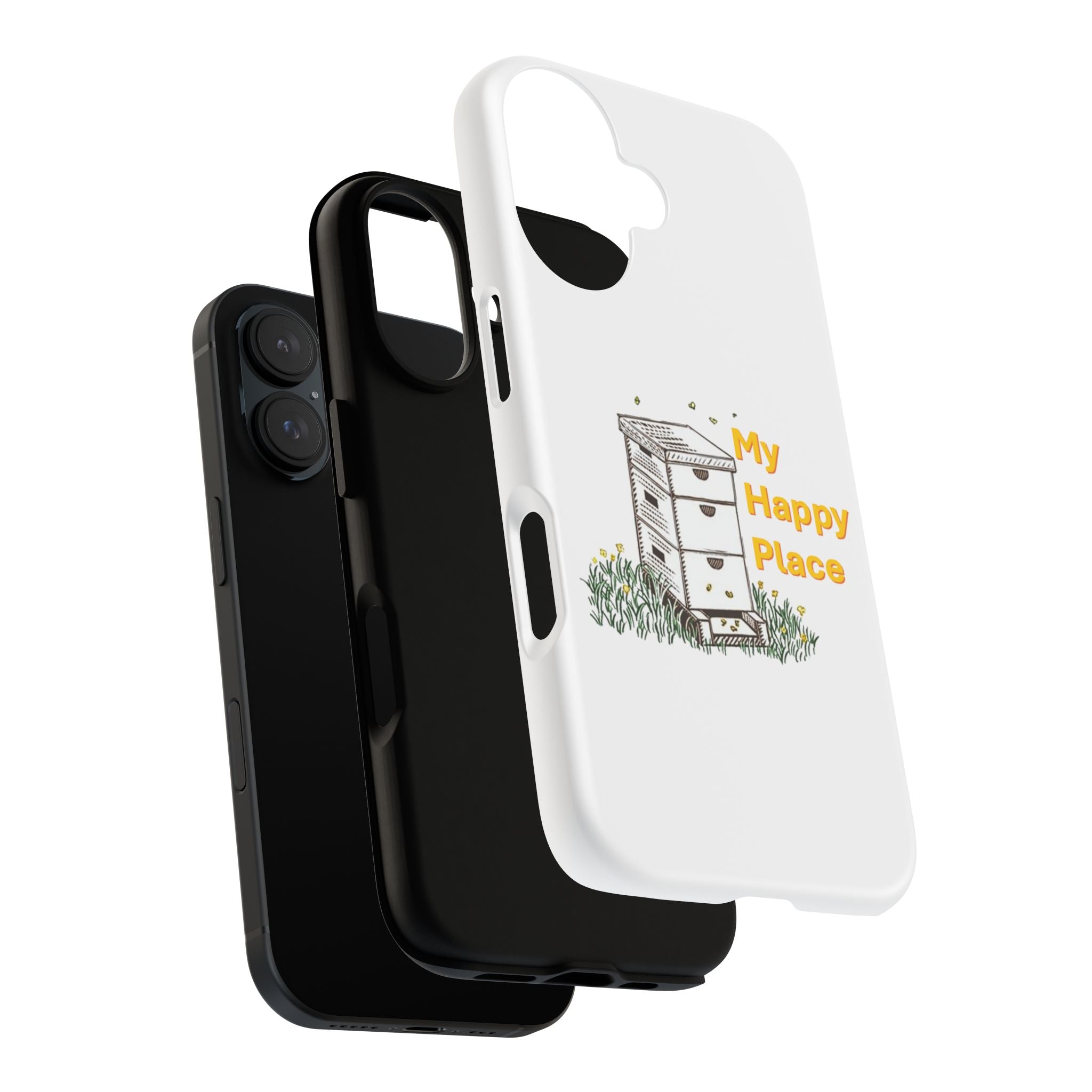 Phone Case — 'My Happy Place' Bee Hive Design Protective Cover