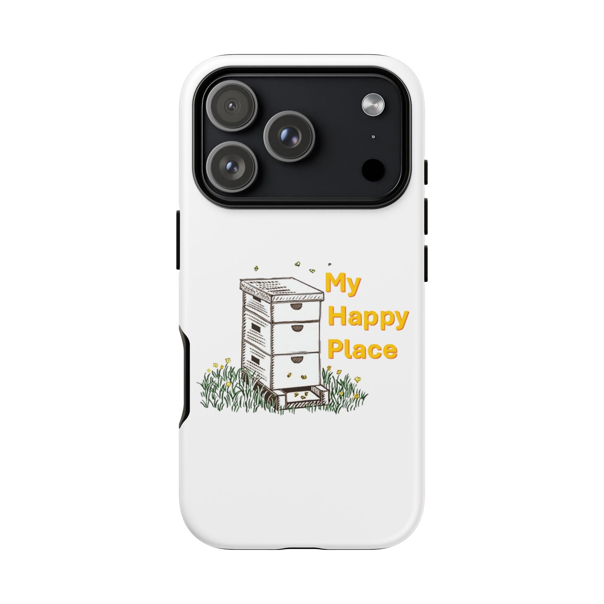 Phone Case — 'My Happy Place' Bee Hive Design Protective Cover
