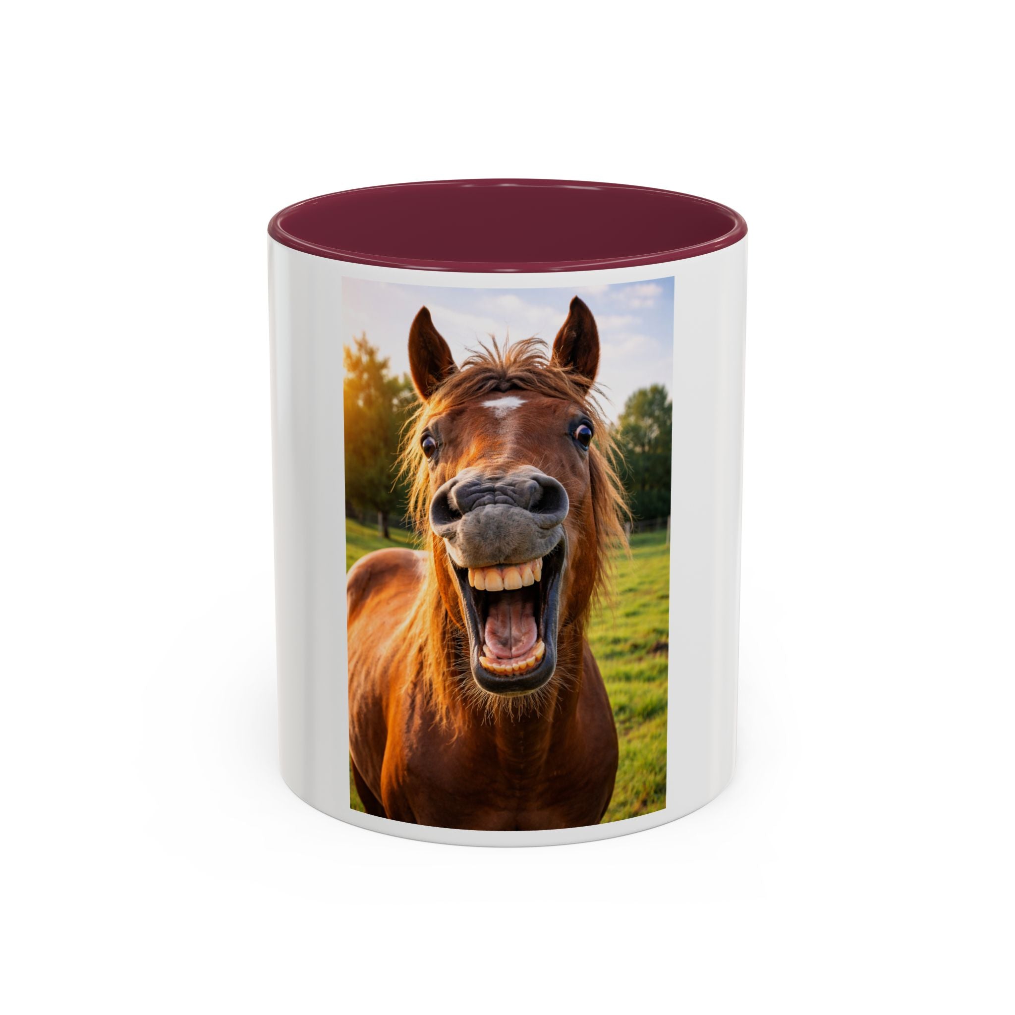 Funny Smiling Horse Coffee Mug – Cute Farm Animal 11oz/15oz Gift