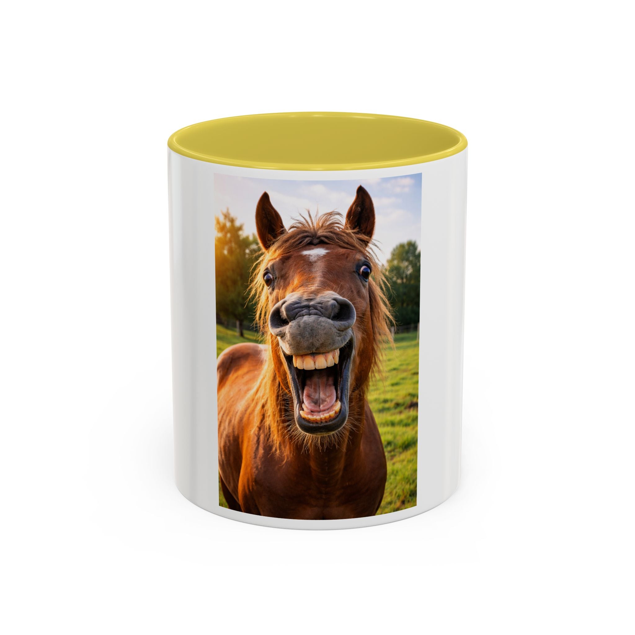 Funny Smiling Horse Coffee Mug – Cute Farm Animal 11oz/15oz Gift