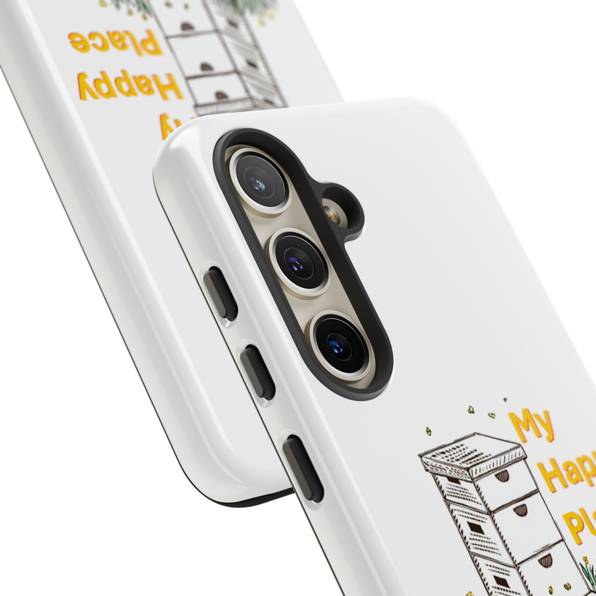Phone Case — 'My Happy Place' Bee Hive Design Protective Cover