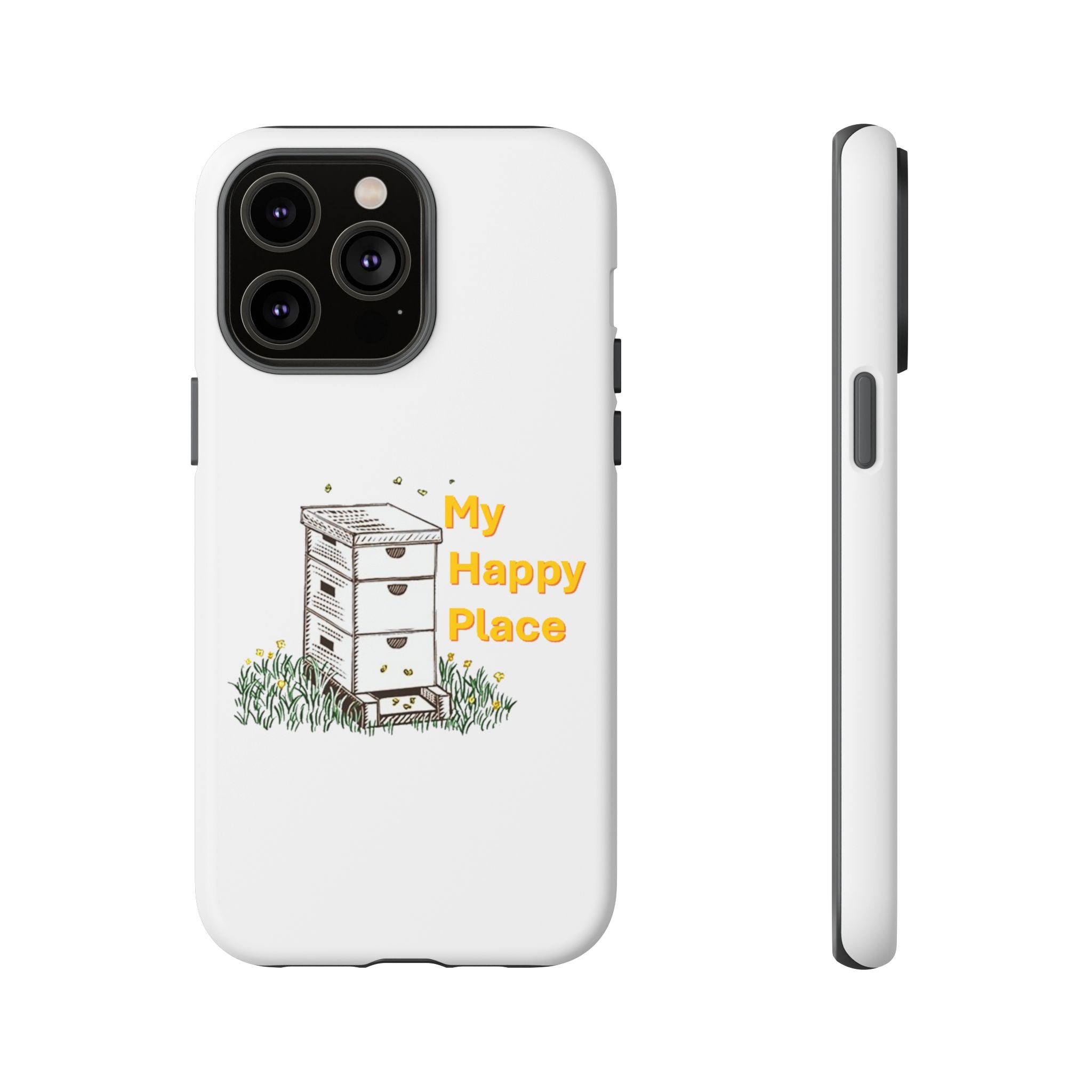 Phone Case — 'My Happy Place' Bee Hive Design Protective Cover