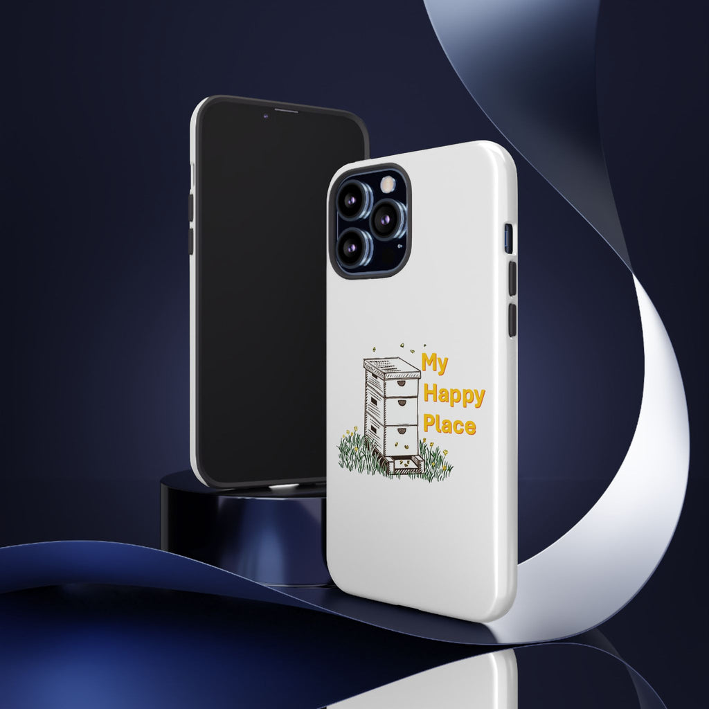 Phone Case — 'My Happy Place' Bee Hive Design Protective Cover