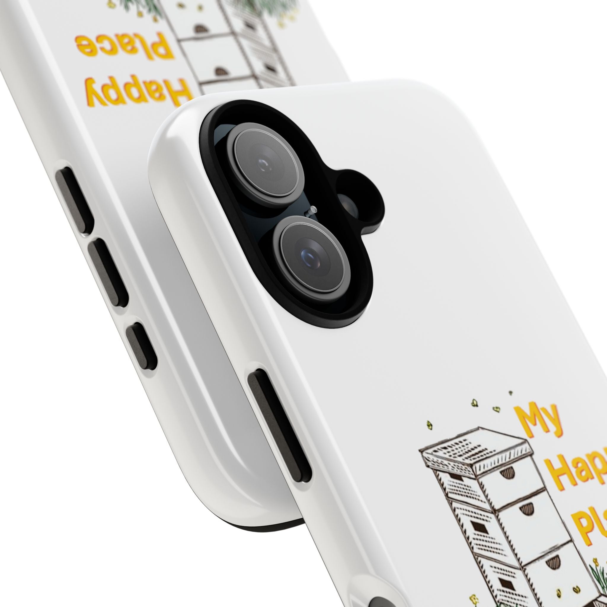 Phone Case — 'My Happy Place' Bee Hive Design Protective Cover