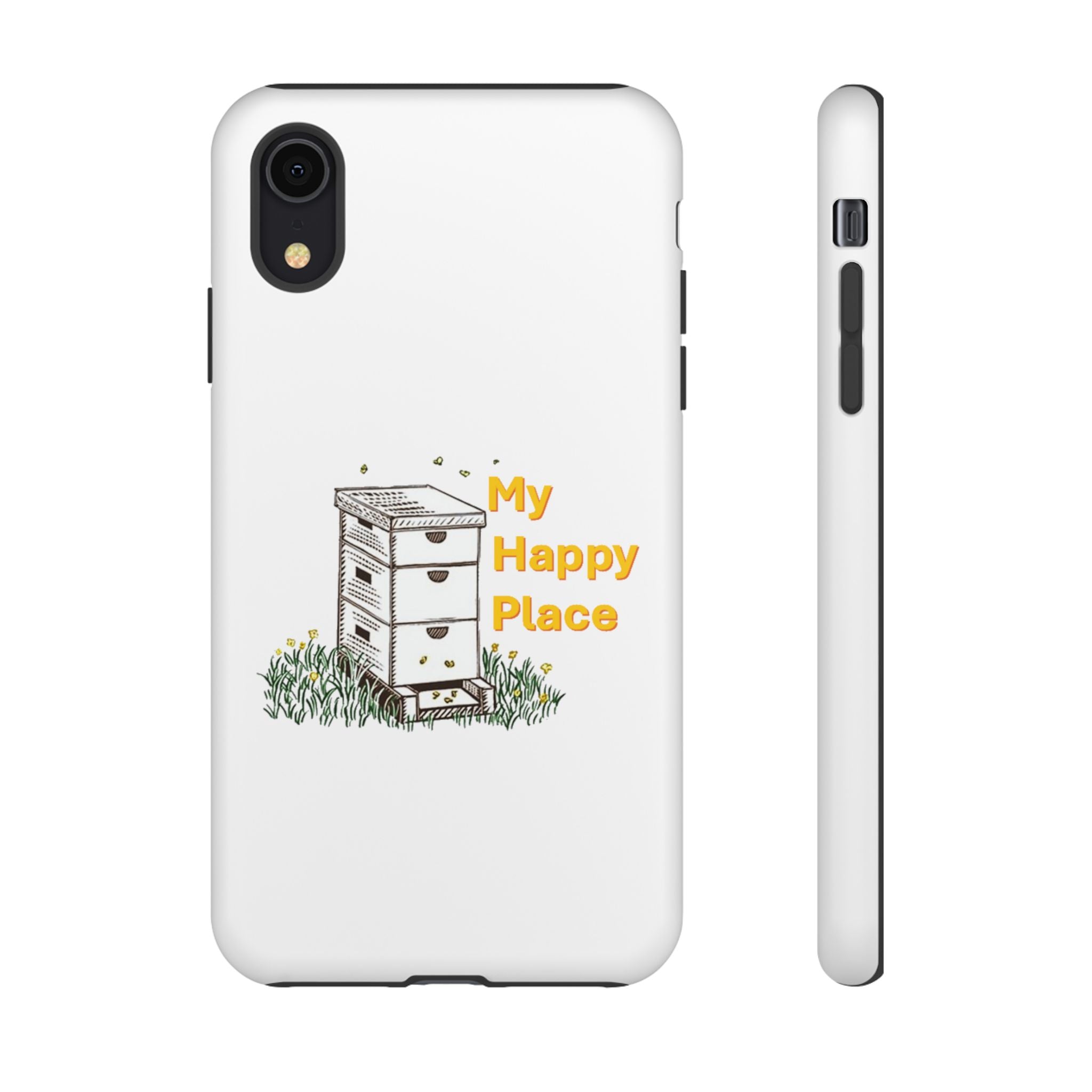 Phone Case — 'My Happy Place' Bee Hive Design Protective Cover