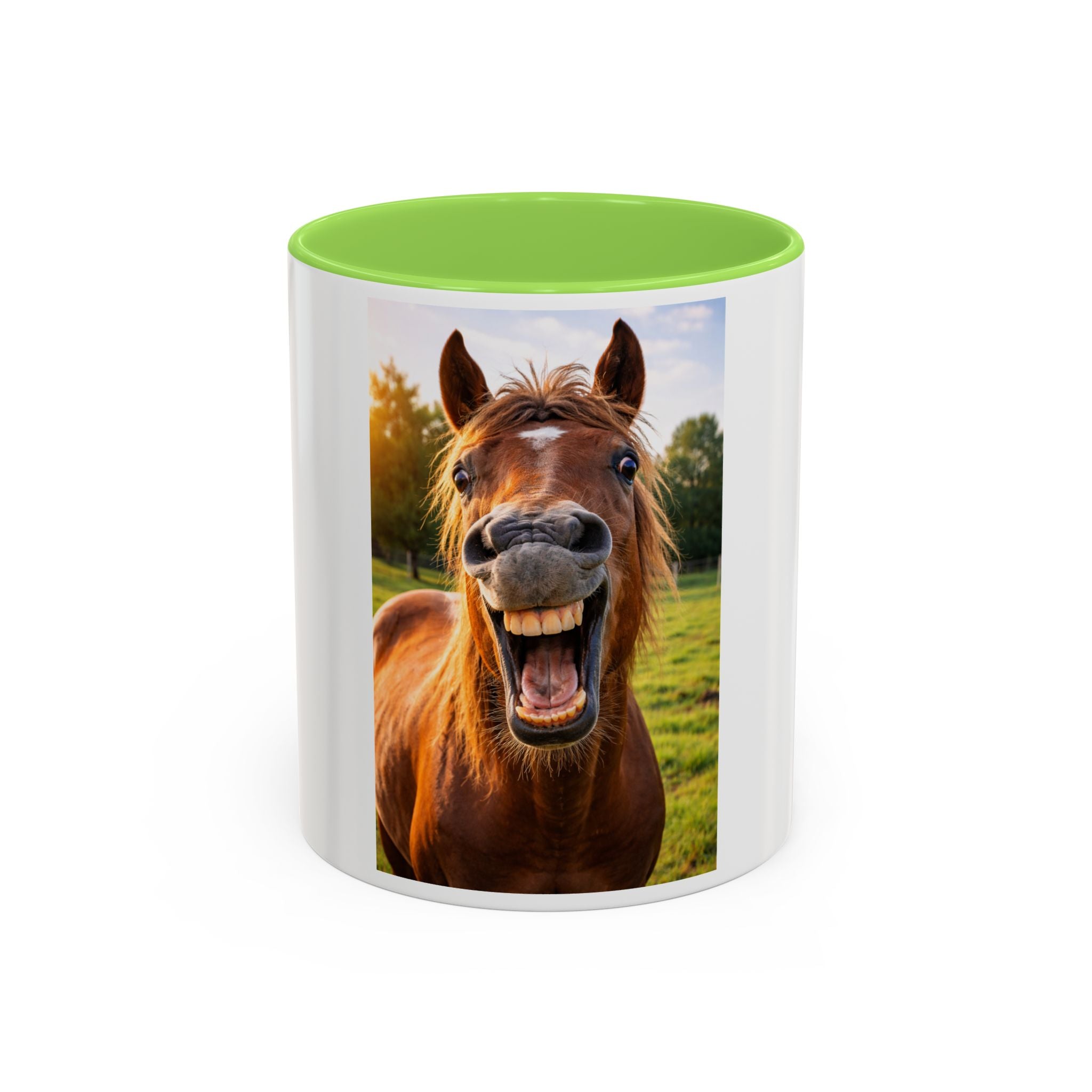 Funny Smiling Horse Coffee Mug – Cute Farm Animal 11oz/15oz Gift