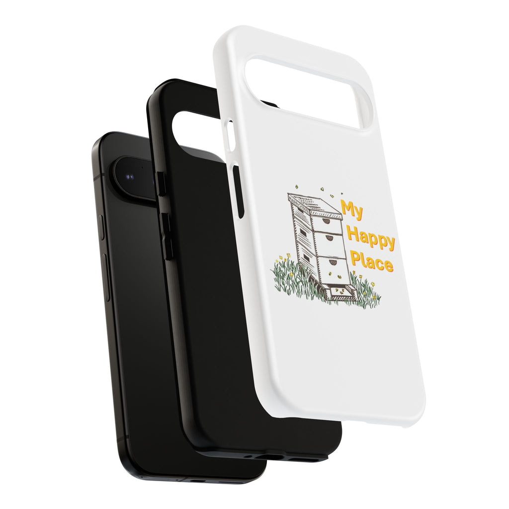 Phone Case — 'My Happy Place' Bee Hive Design Protective Cover