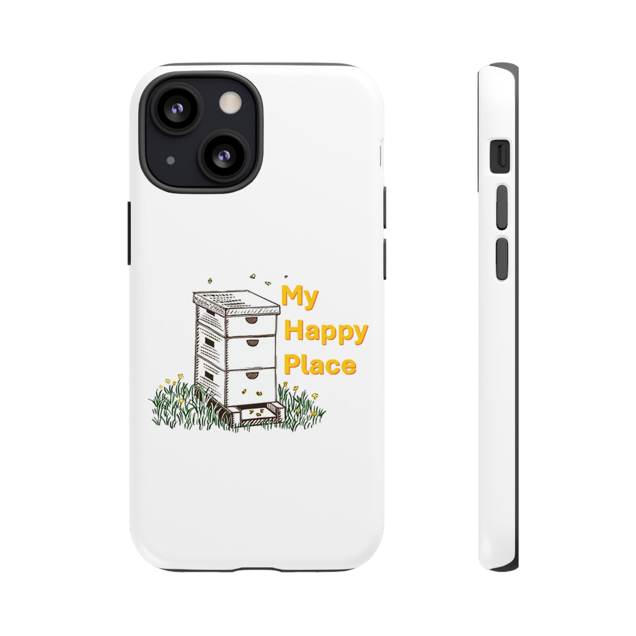 Phone Case — 'My Happy Place' Bee Hive Design Protective Cover