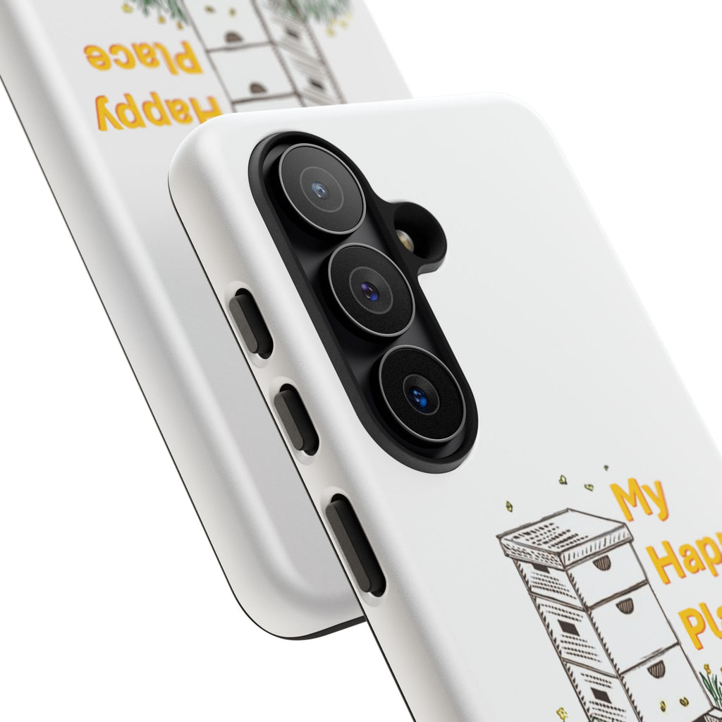 Phone Case — 'My Happy Place' Bee Hive Design Protective Cover