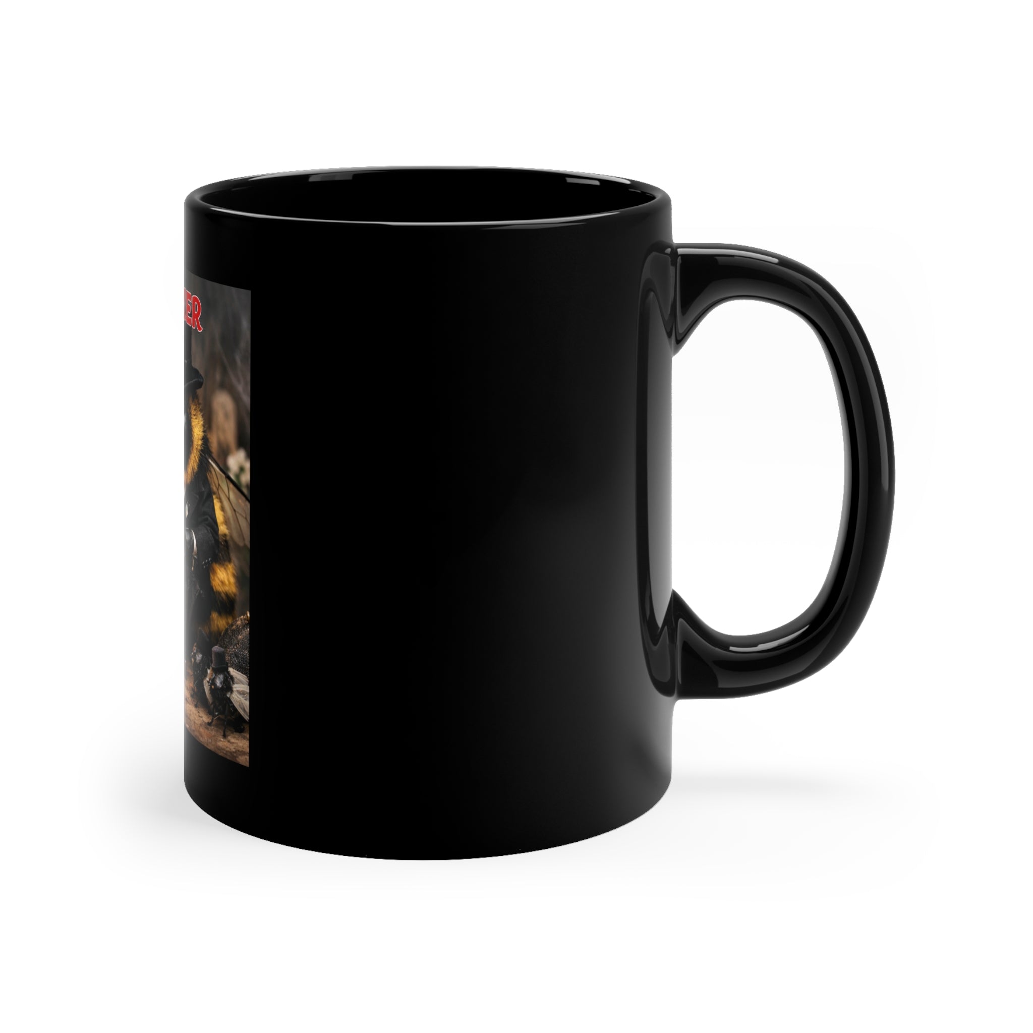Undertaker Bee Coffee Mug - Gothic Funeral Cute 11oz Black Mug