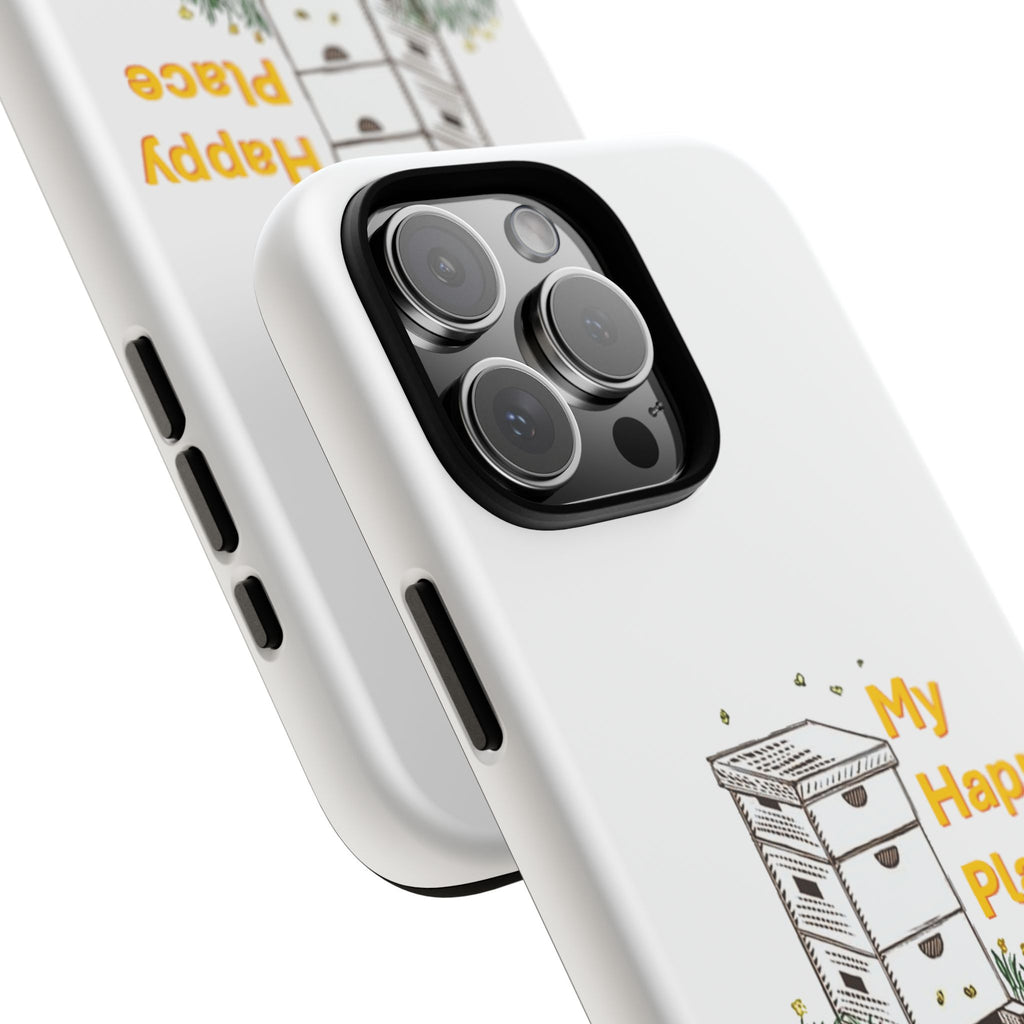 Phone Case — 'My Happy Place' Bee Hive Design Protective Cover