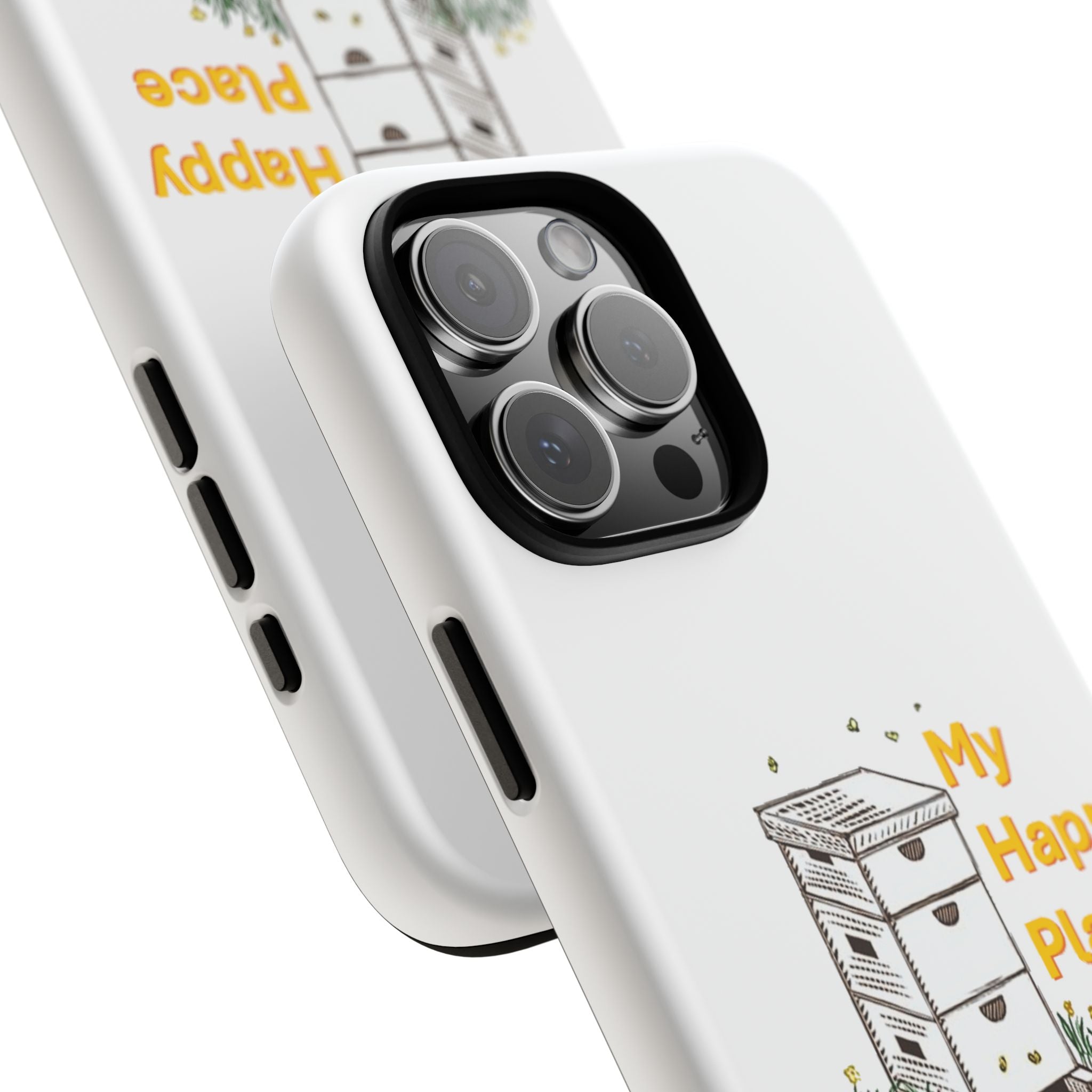 Phone Case — 'My Happy Place' Bee Hive Design Protective Cover