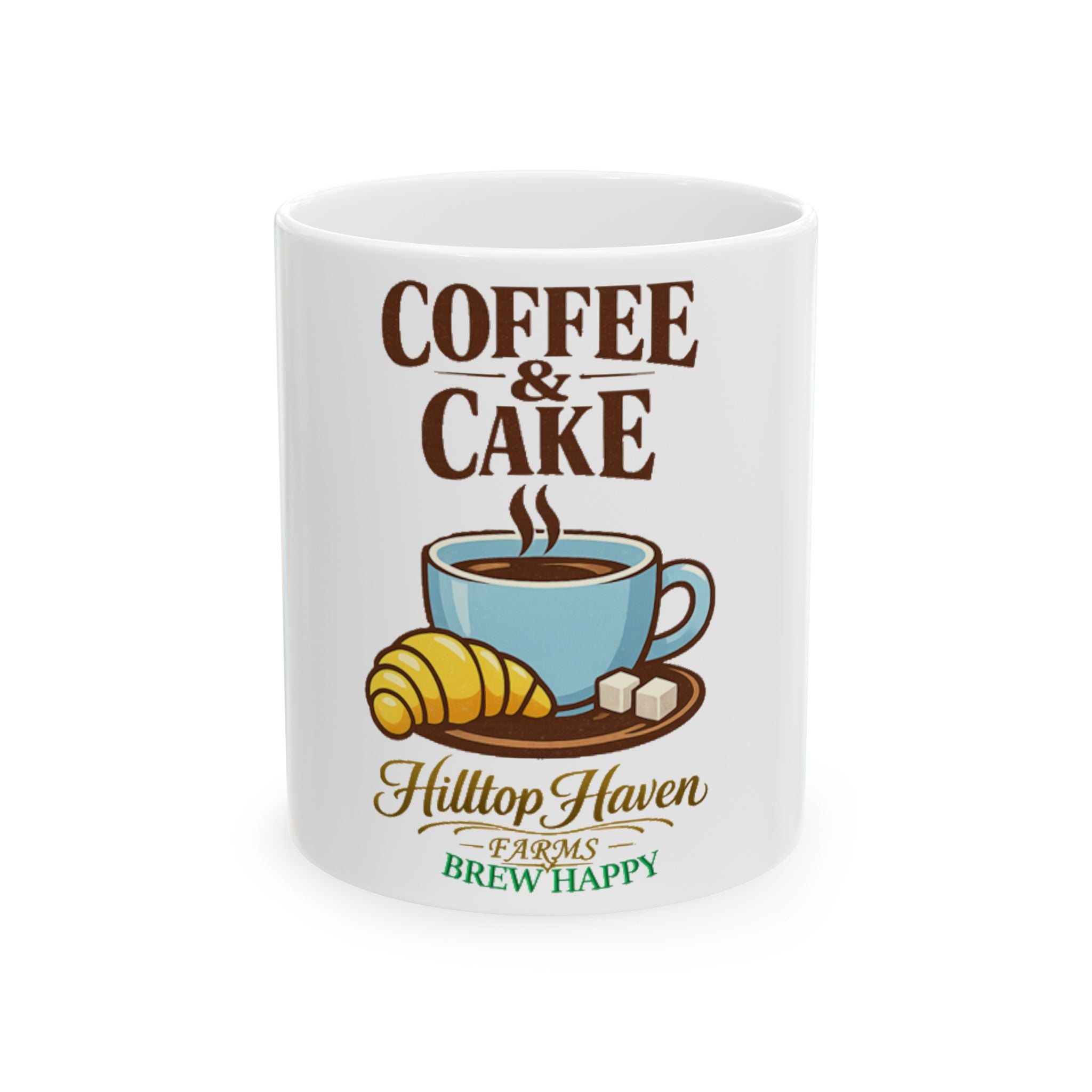 Coffee and Cake Ceramic Mug, (11oz, 15oz)