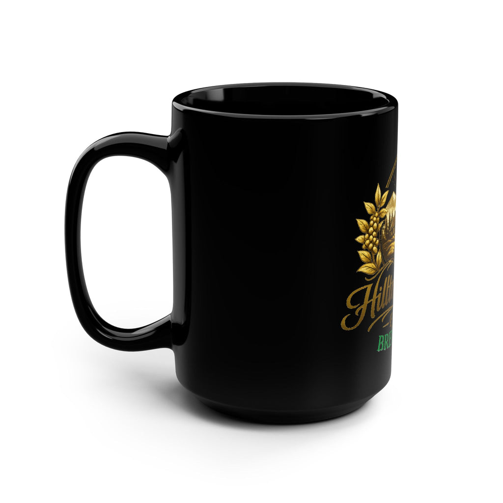 Hilltop Haven Farms 15oz Black Mug – "Brew Happy" Rustic Farmhouse Coffee Cup