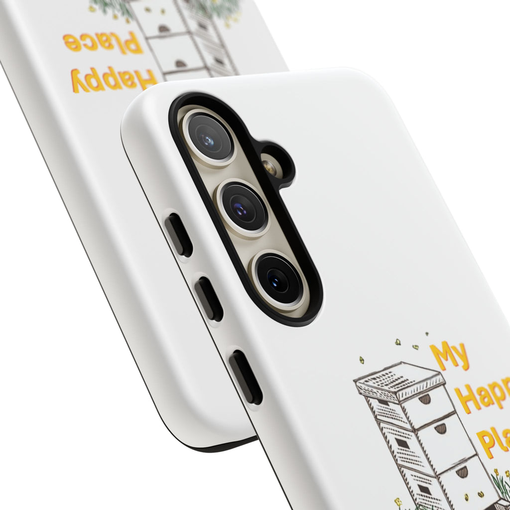 Phone Case — 'My Happy Place' Bee Hive Design Protective Cover