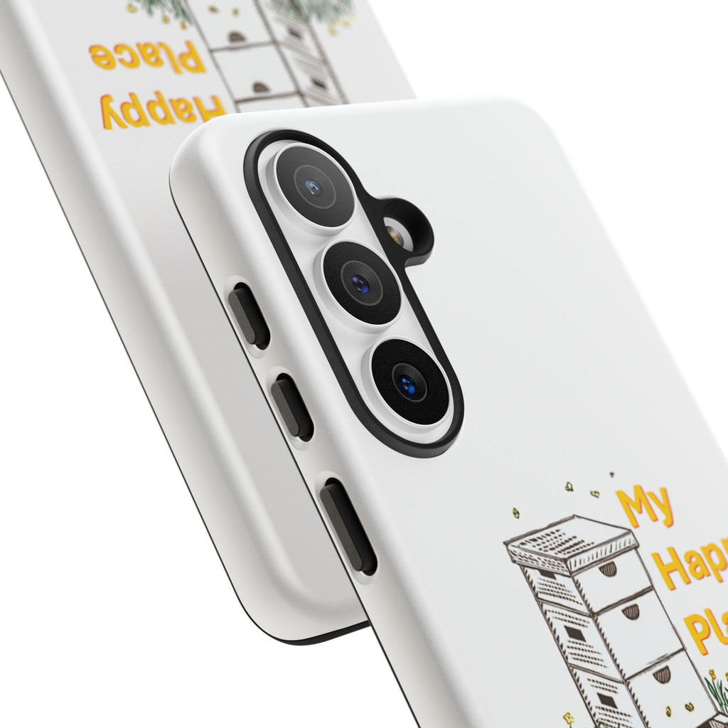 Phone Case — 'My Happy Place' Bee Hive Design Protective Cover