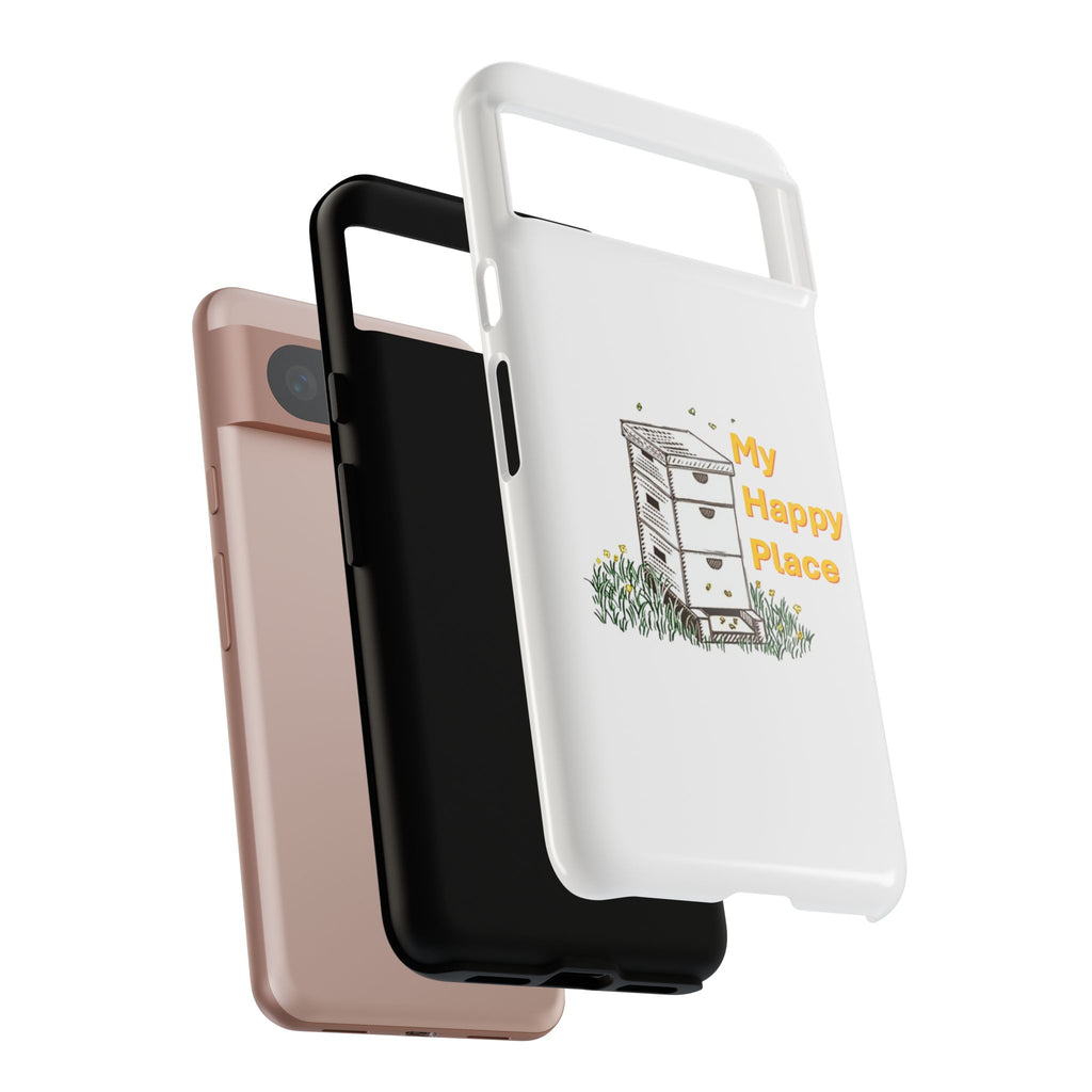 Phone Case — 'My Happy Place' Bee Hive Design Protective Cover
