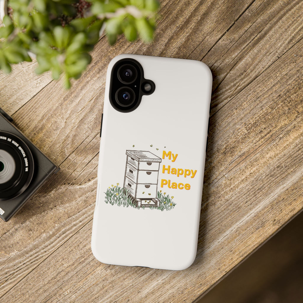 Phone Case — 'My Happy Place' Bee Hive Design Protective Cover
