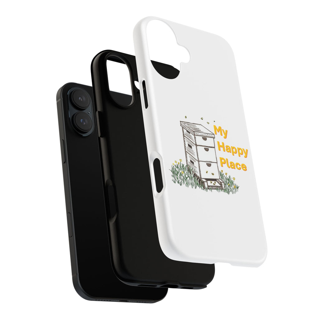 Phone Case — 'My Happy Place' Bee Hive Design Protective Cover