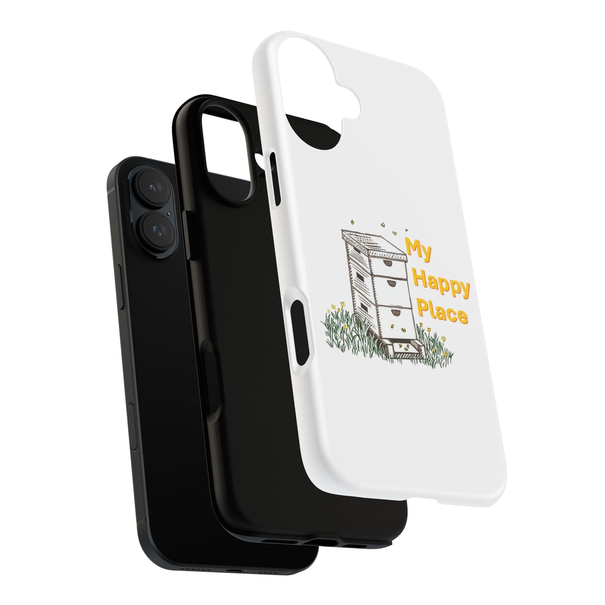 Phone Case — 'My Happy Place' Bee Hive Design Protective Cover