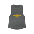 Women's Bee Graphic Muscle Tank — Gold Honeybee Scoop Tank Top