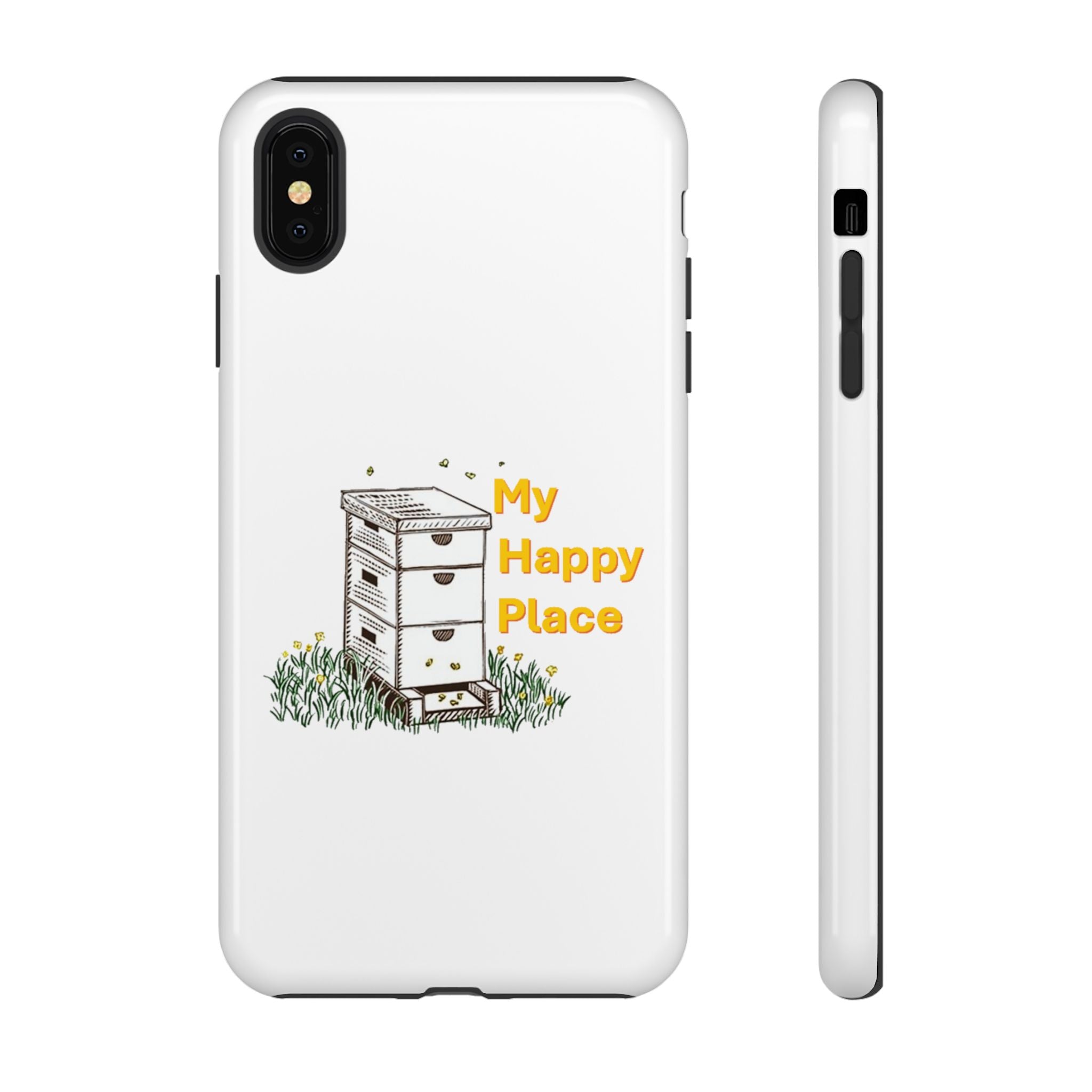 Phone Case — 'My Happy Place' Bee Hive Design Protective Cover