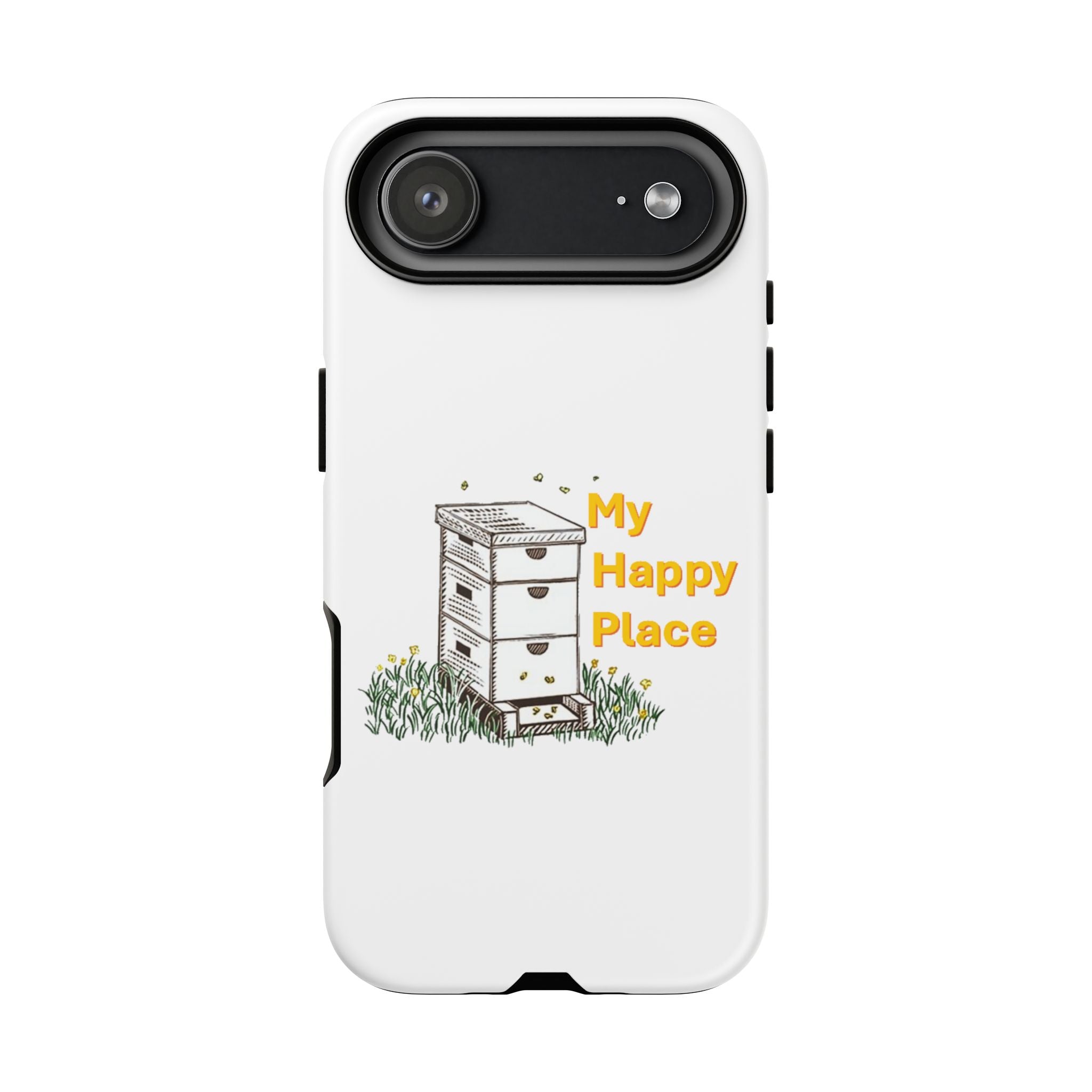 Phone Case — 'My Happy Place' Bee Hive Design Protective Cover