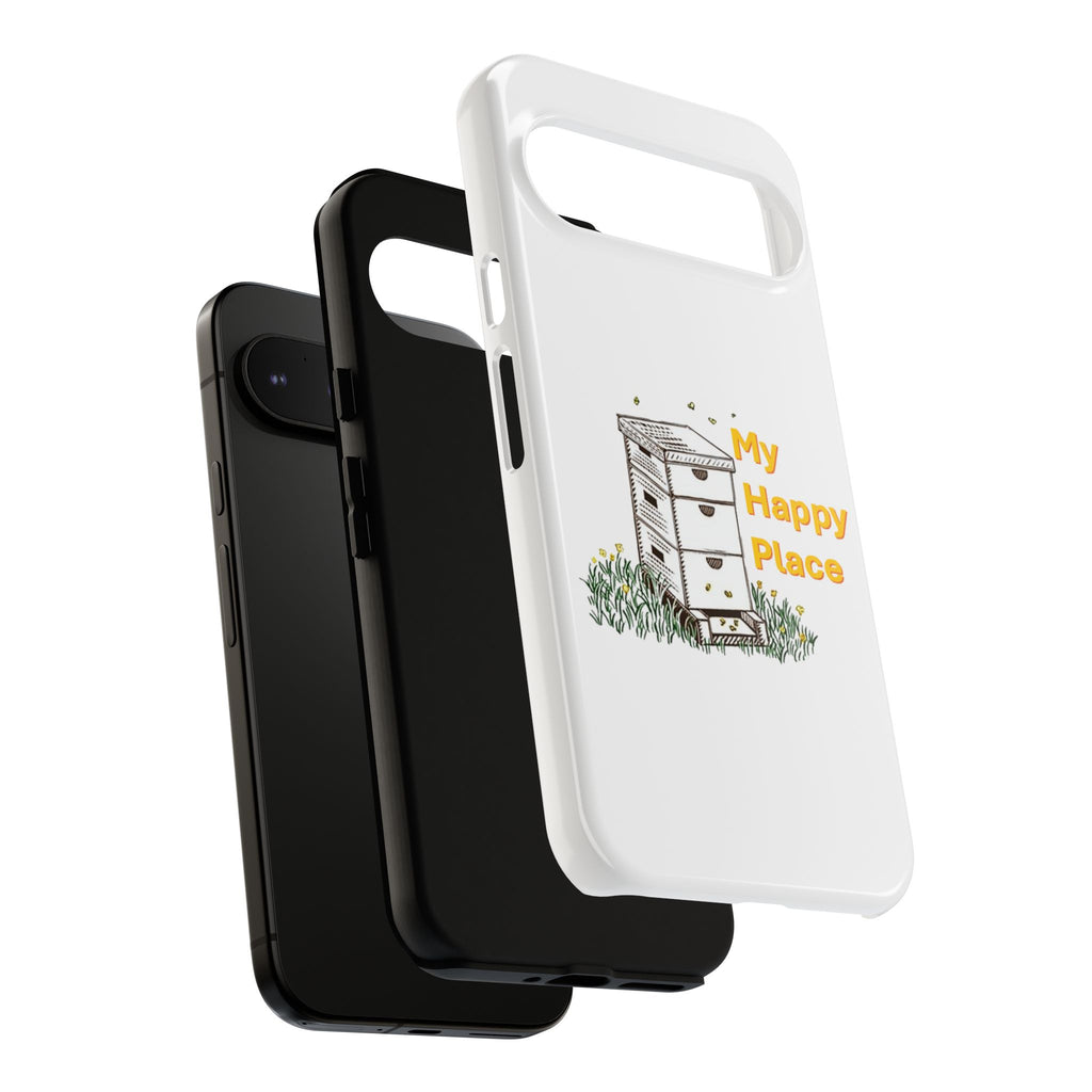 Phone Case — 'My Happy Place' Bee Hive Design Protective Cover