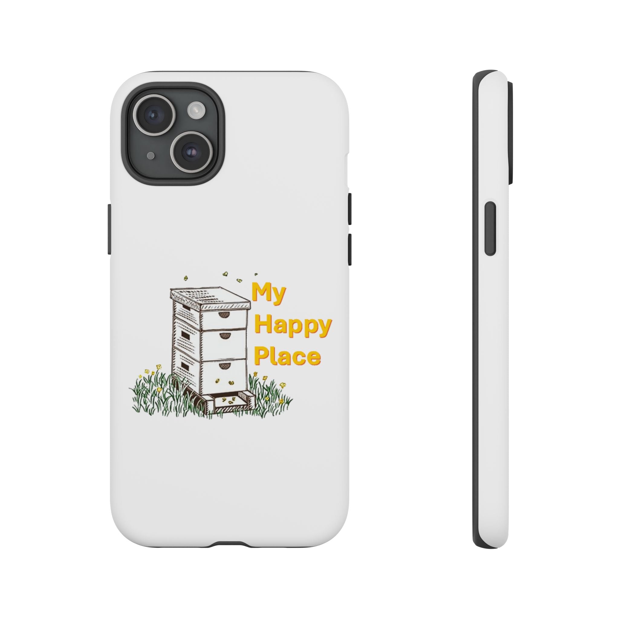 Phone Case — 'My Happy Place' Bee Hive Design Protective Cover