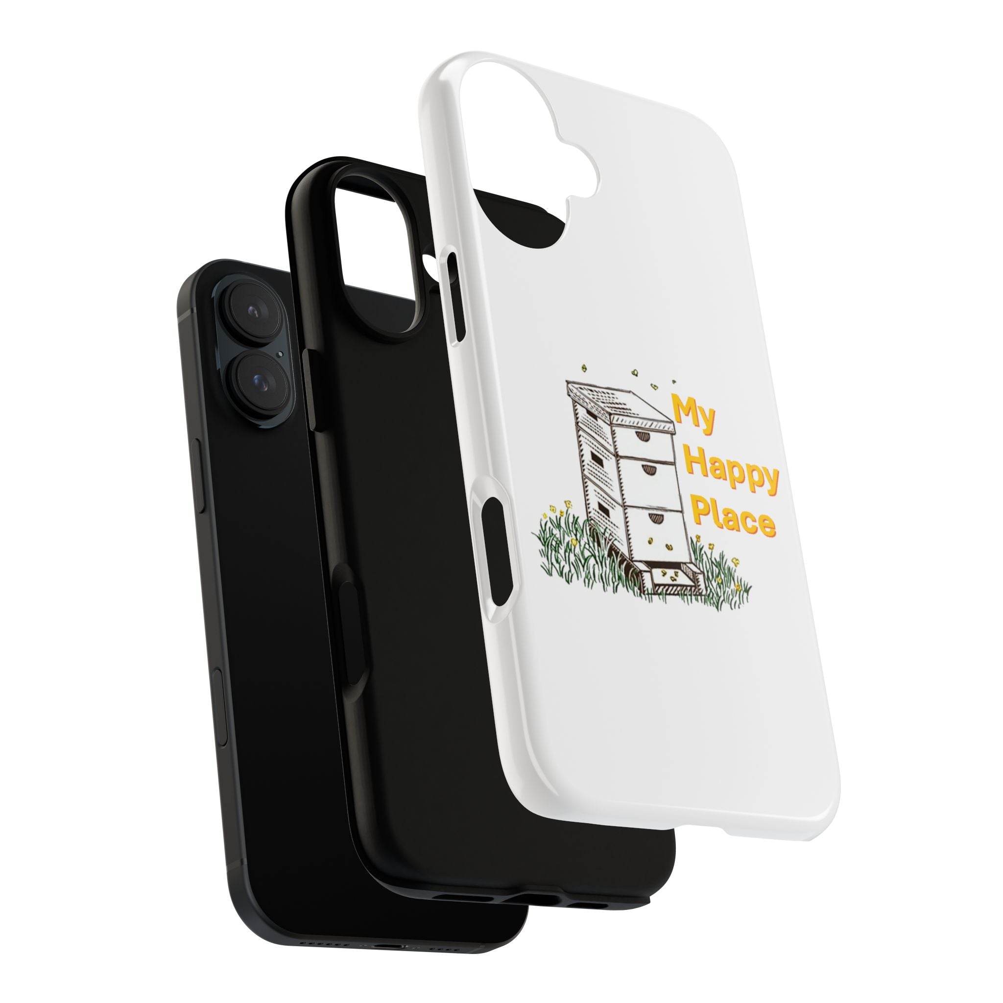 Phone Case — 'My Happy Place' Bee Hive Design Protective Cover