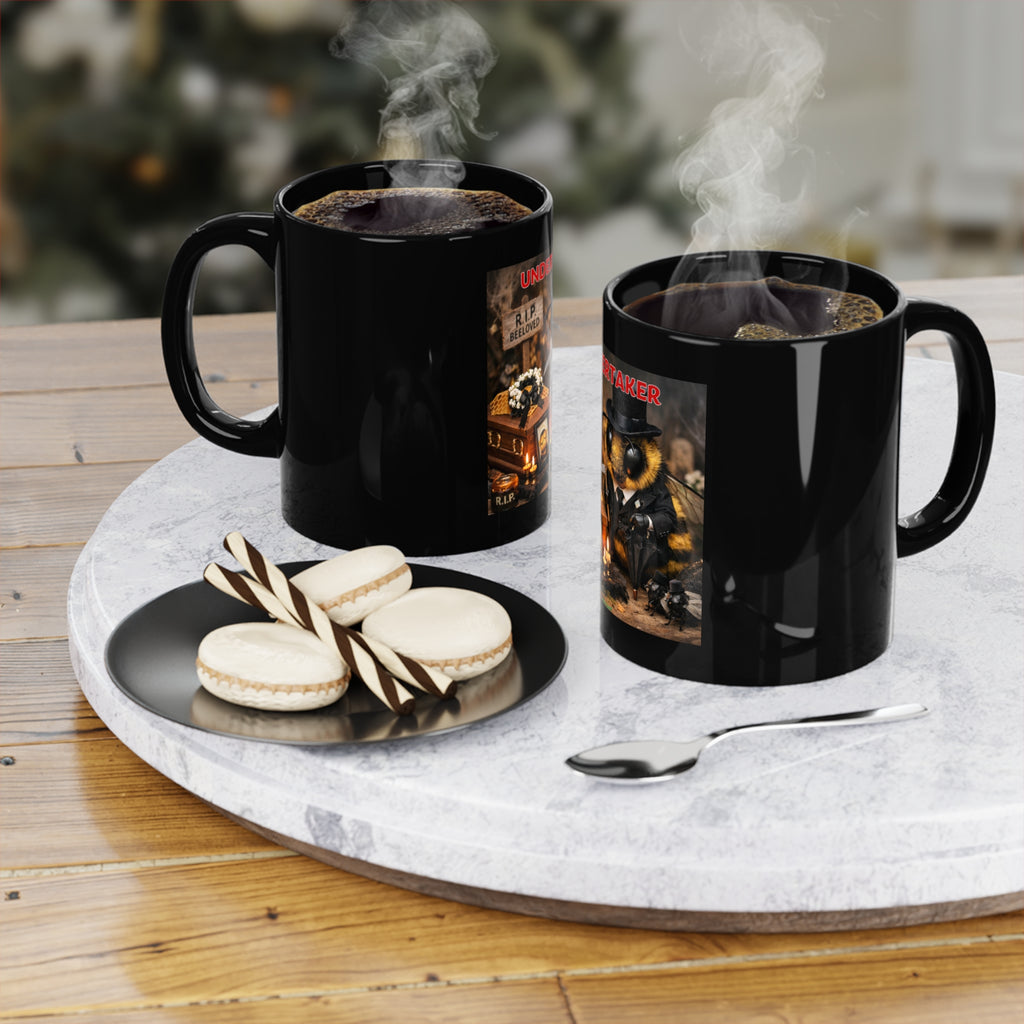 Undertaker Bee Coffee Mug - Gothic Funeral Cute 11oz Black Mug