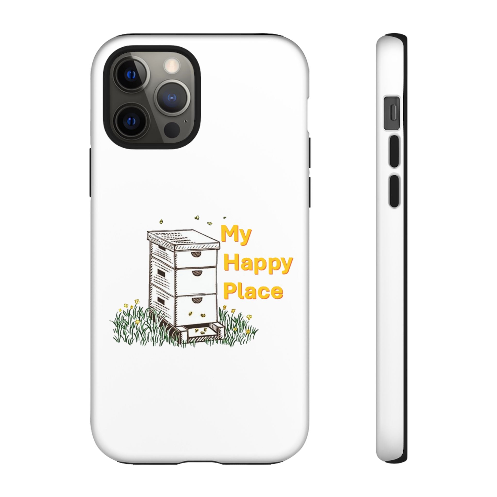 Phone Case — 'My Happy Place' Bee Hive Design Protective Cover