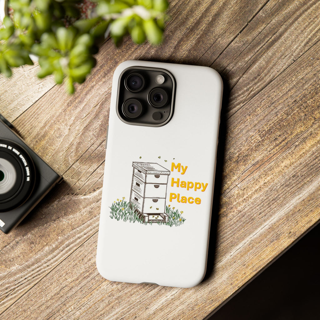 Phone Case — 'My Happy Place' Bee Hive Design Protective Cover