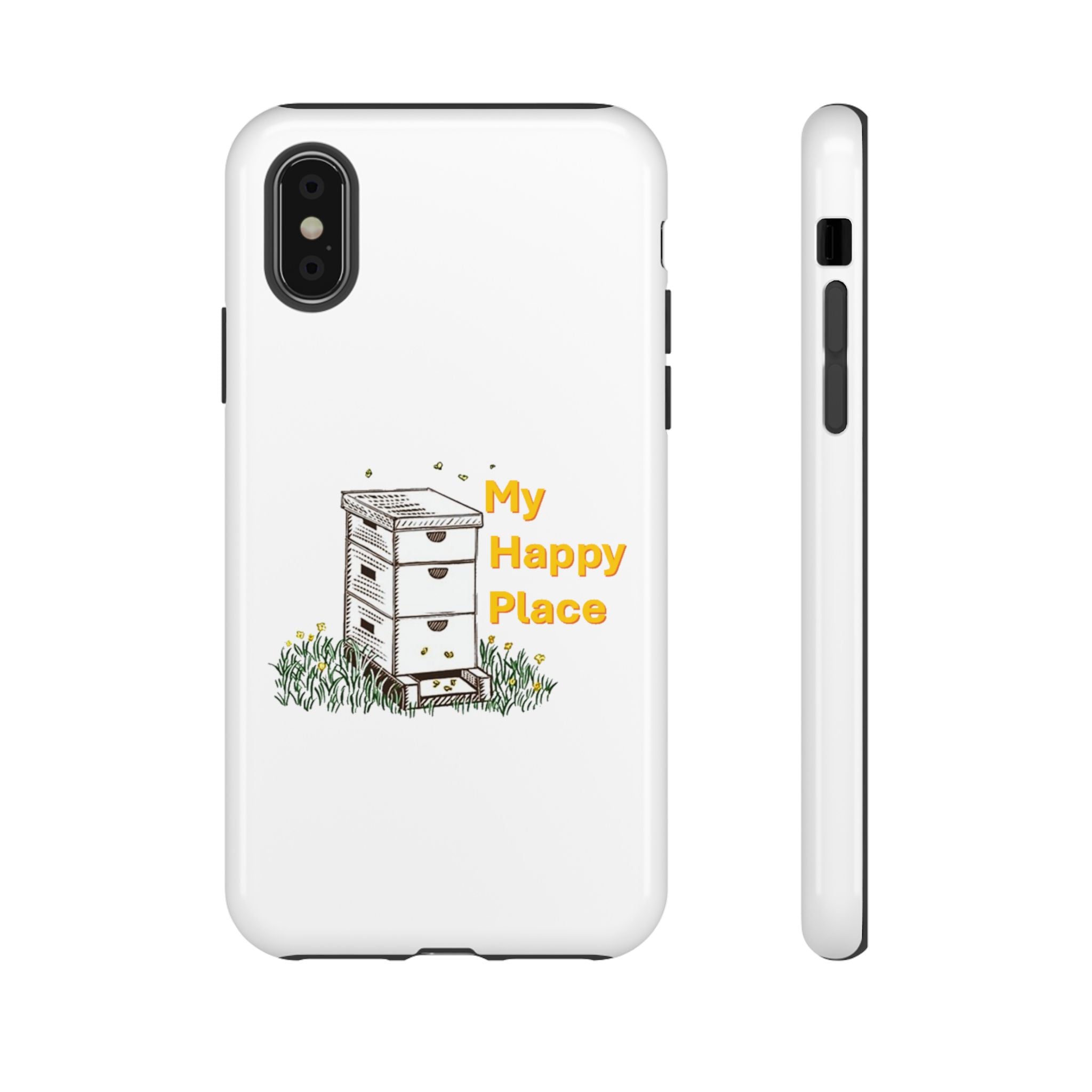 Phone Case — 'My Happy Place' Bee Hive Design Protective Cover