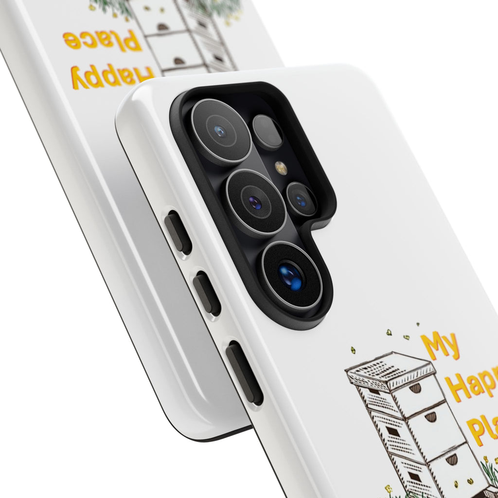 Phone Case — 'My Happy Place' Bee Hive Design Protective Cover