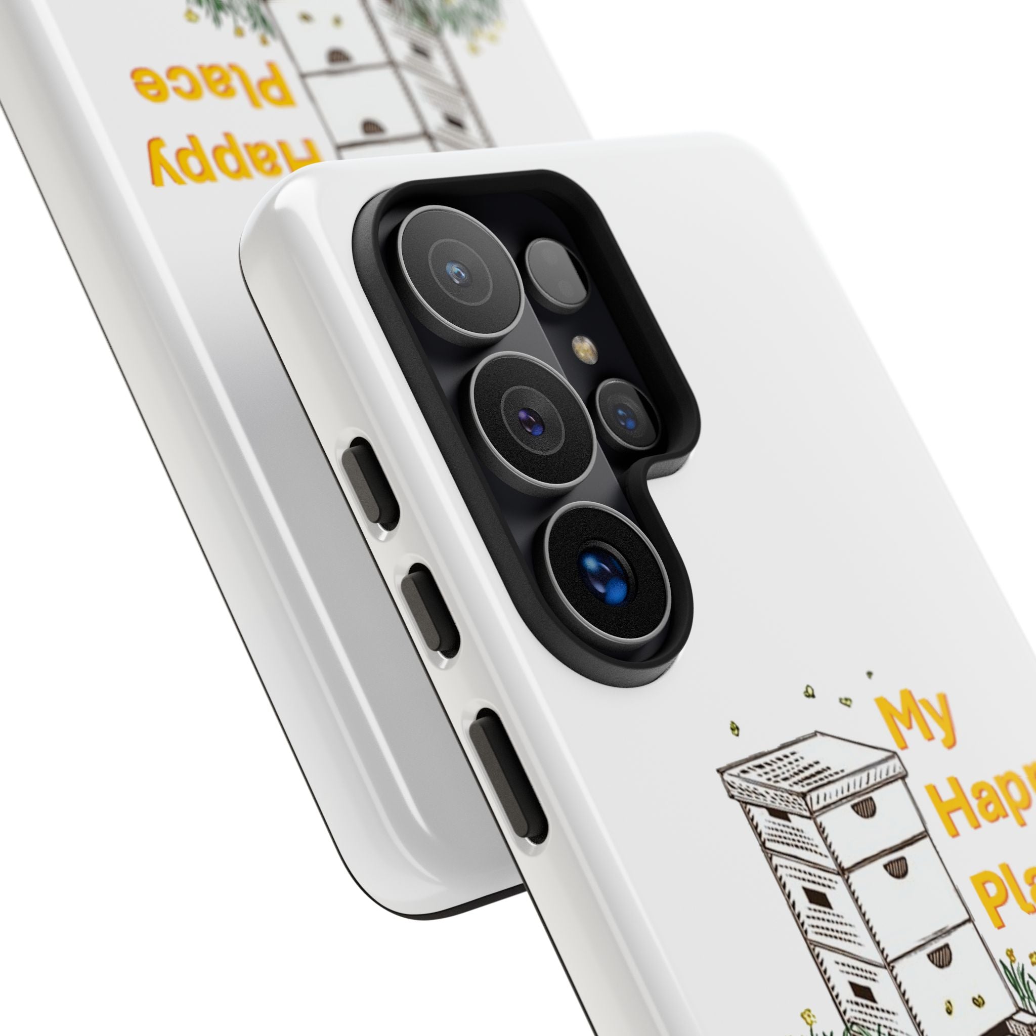 Phone Case — 'My Happy Place' Bee Hive Design Protective Cover