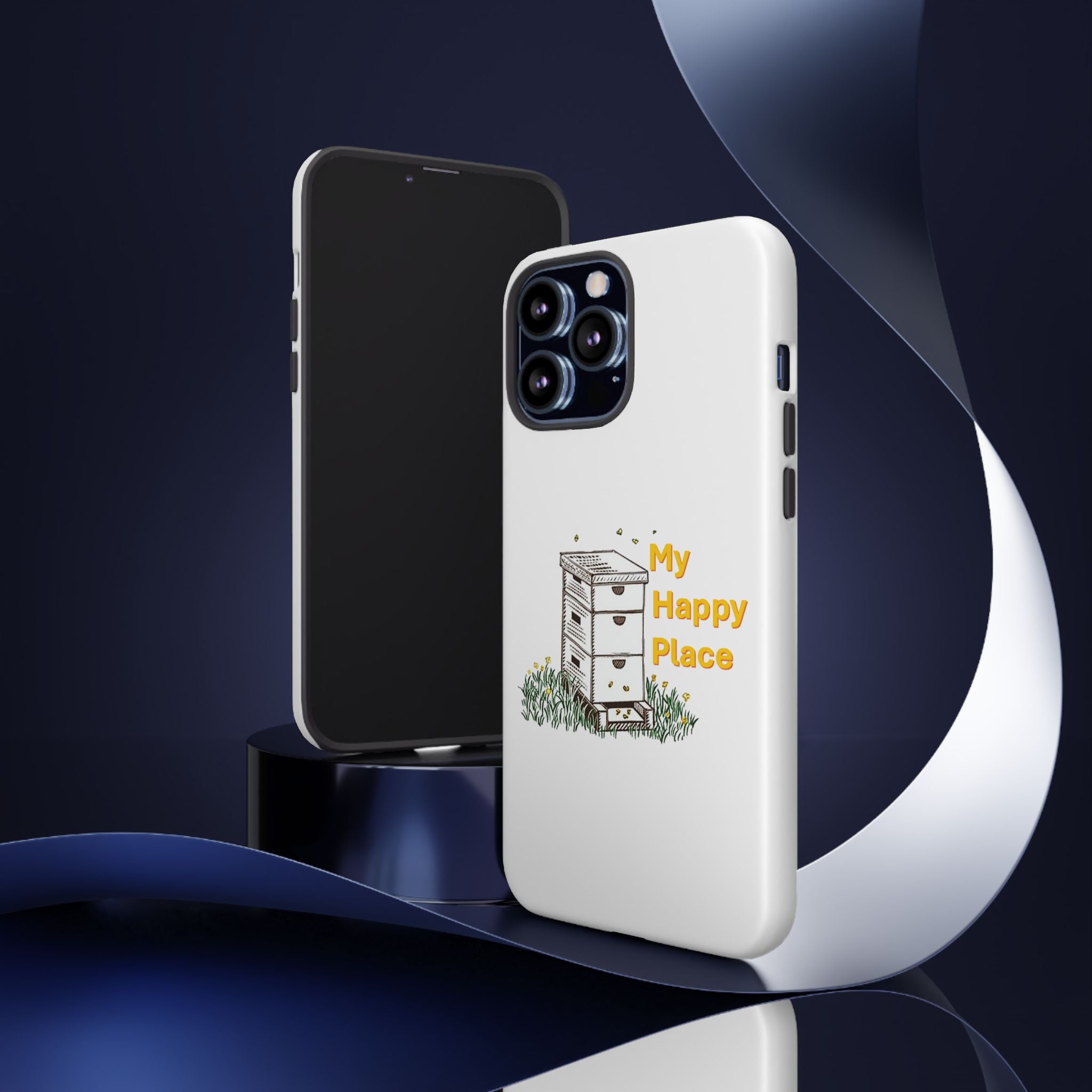 Phone Case — 'My Happy Place' Bee Hive Design Protective Cover