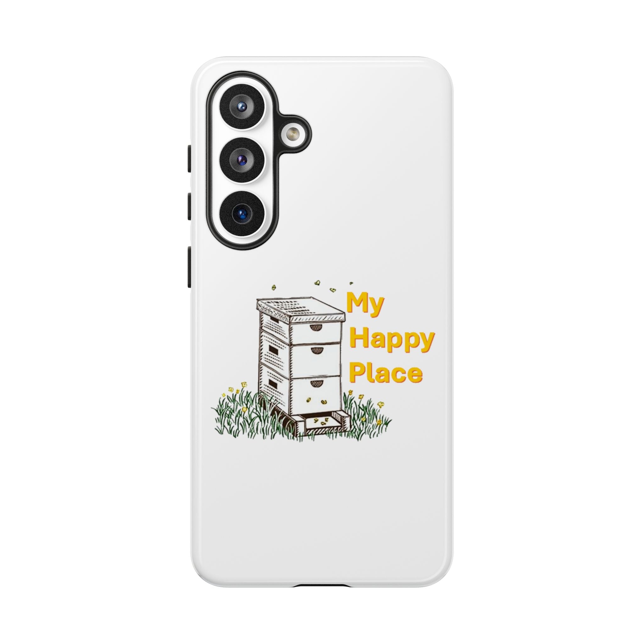 Phone Case — 'My Happy Place' Bee Hive Design Protective Cover