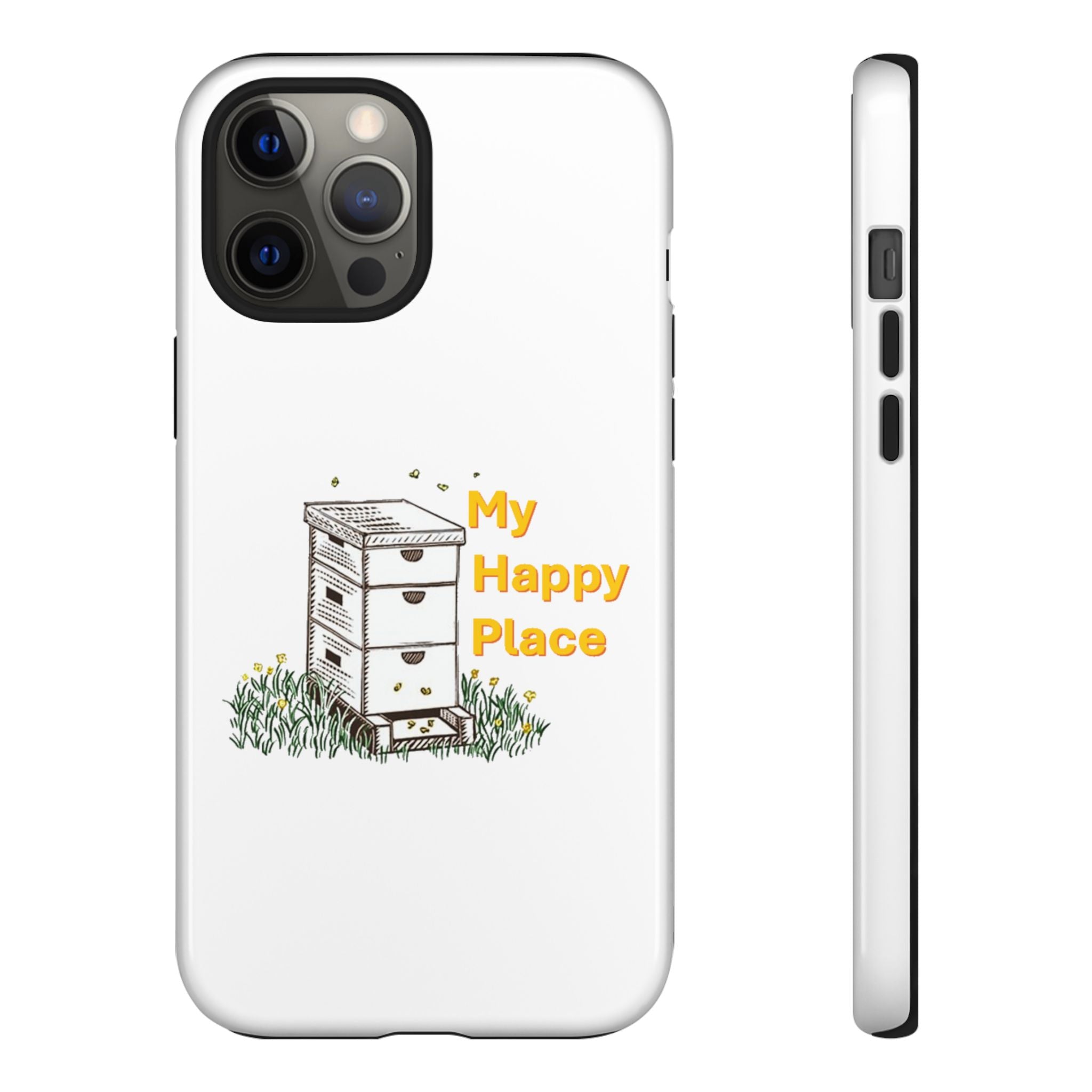 Phone Case — 'My Happy Place' Bee Hive Design Protective Cover