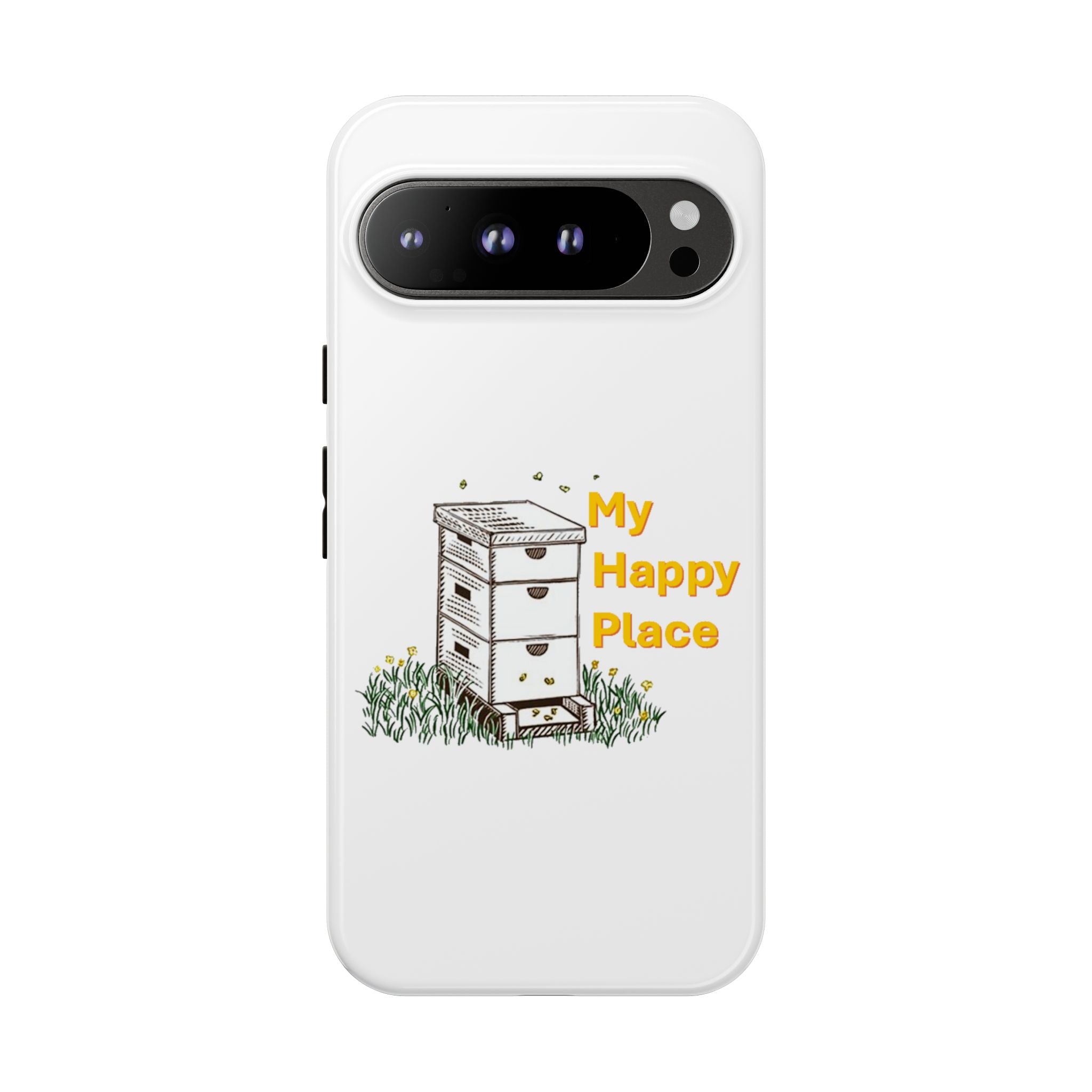 Phone Case — 'My Happy Place' Bee Hive Design Protective Cover