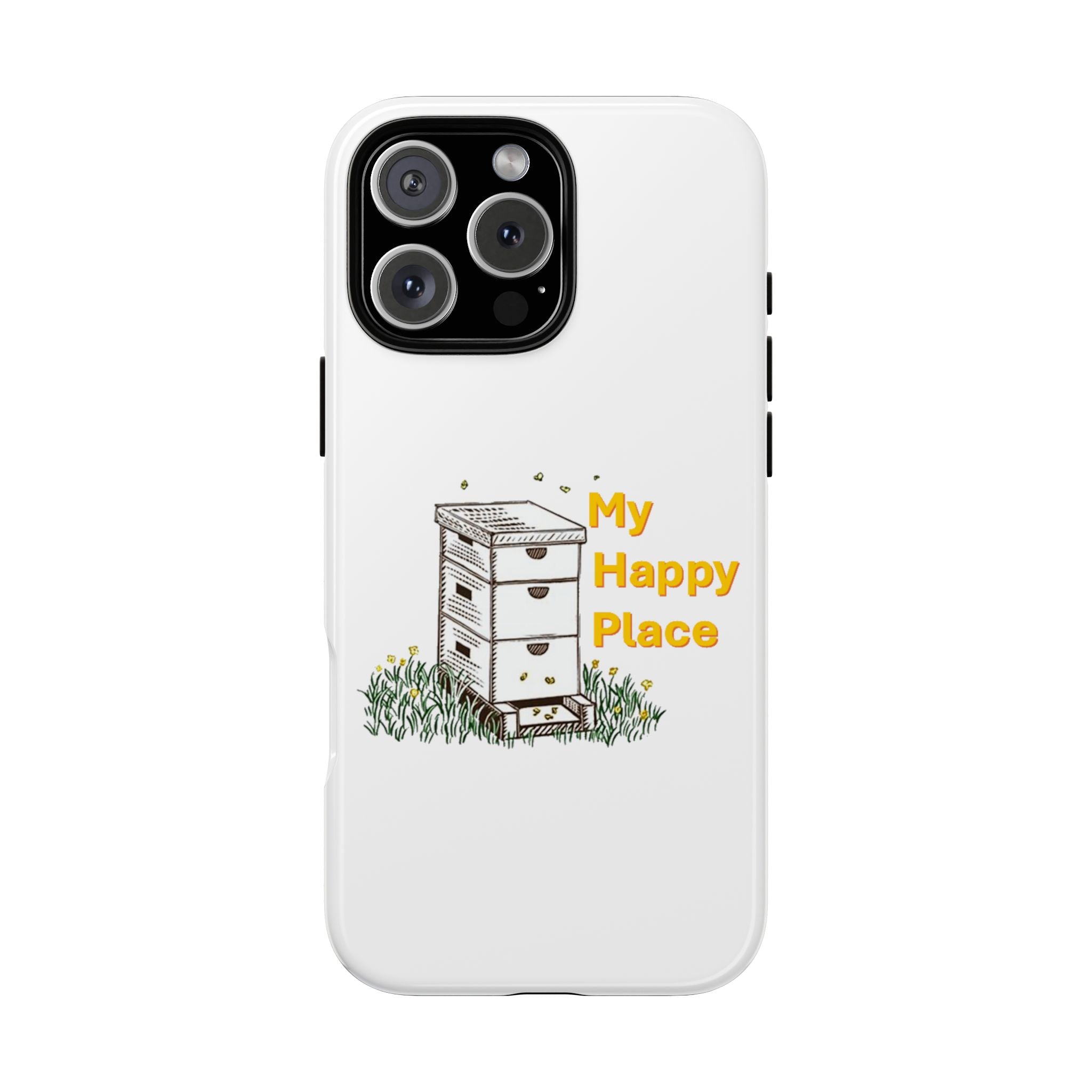 Phone Case — 'My Happy Place' Bee Hive Design Protective Cover