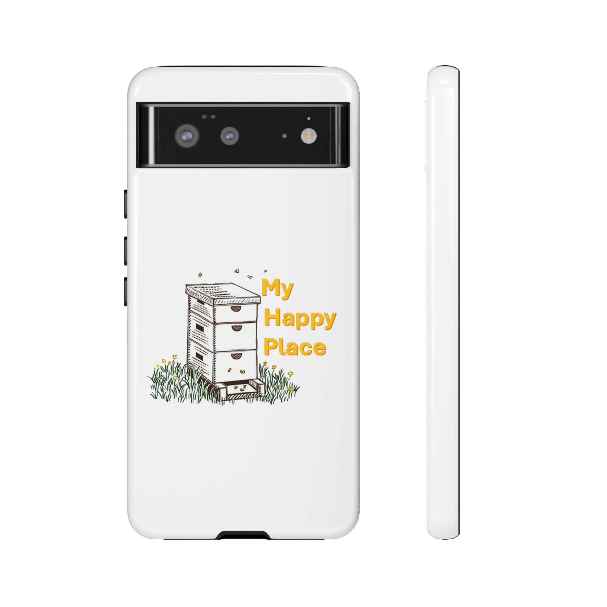 Phone Case — 'My Happy Place' Bee Hive Design Protective Cover