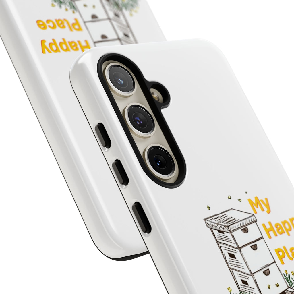Phone Case — 'My Happy Place' Bee Hive Design Protective Cover