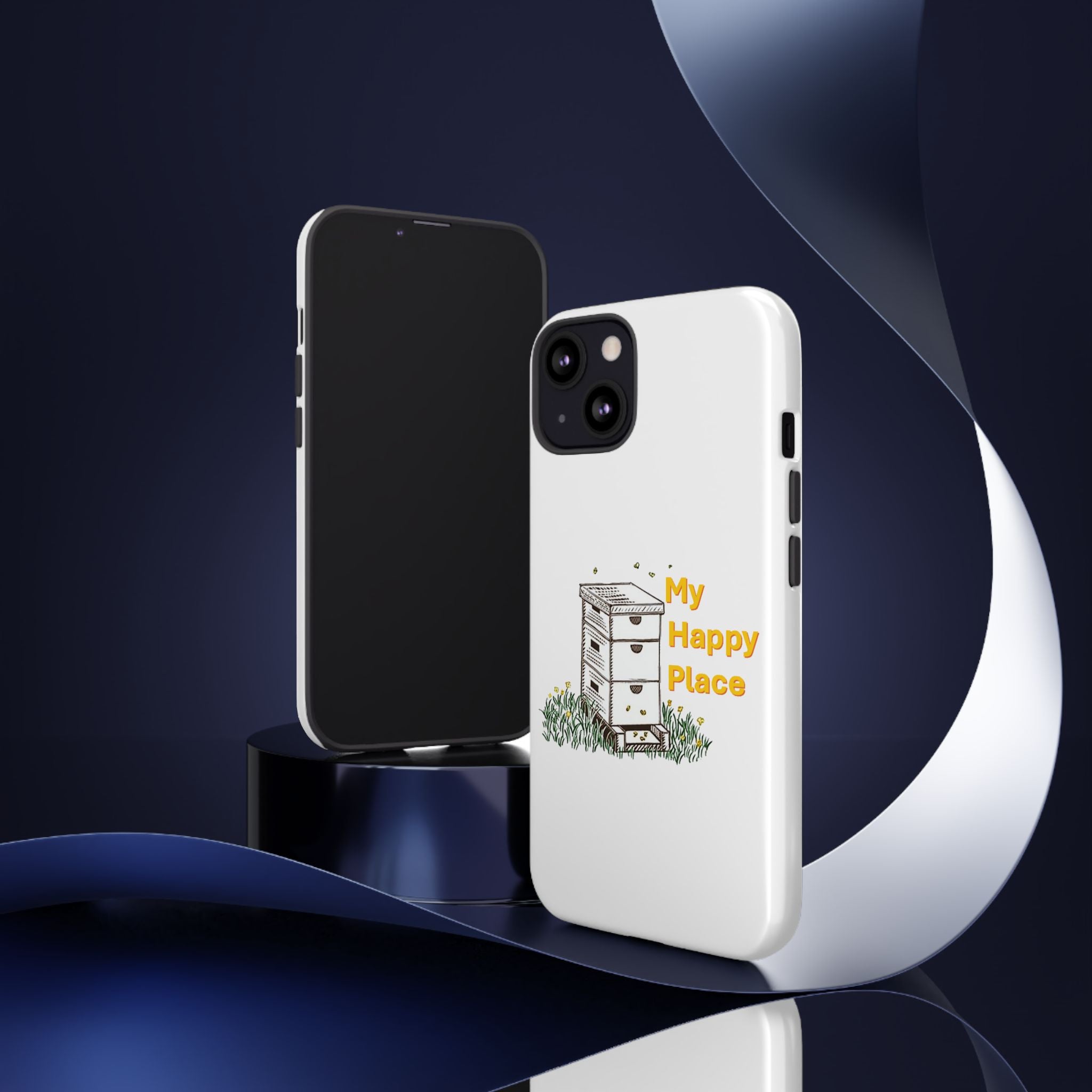Phone Case — 'My Happy Place' Bee Hive Design Protective Cover