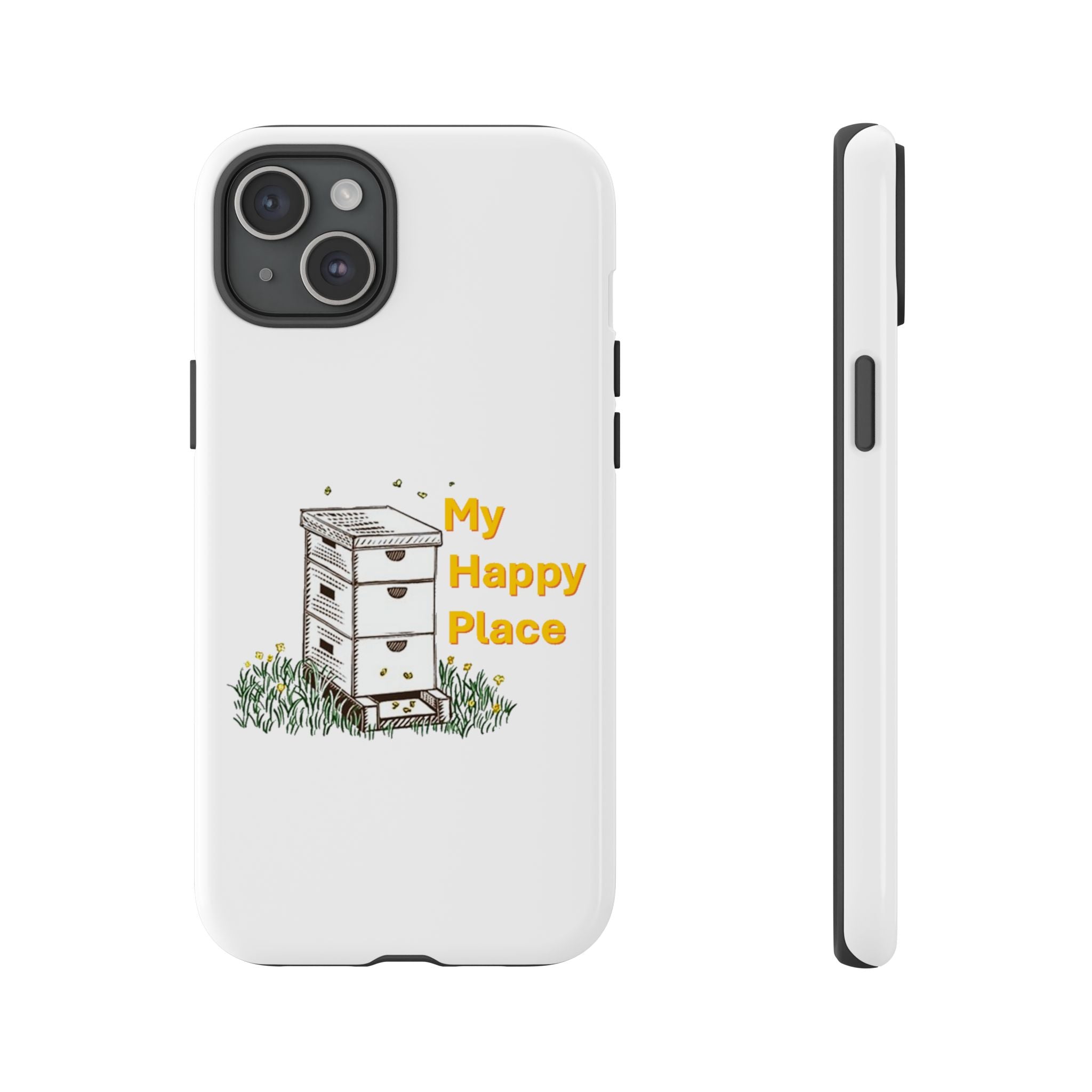 Phone Case — 'My Happy Place' Bee Hive Design Protective Cover