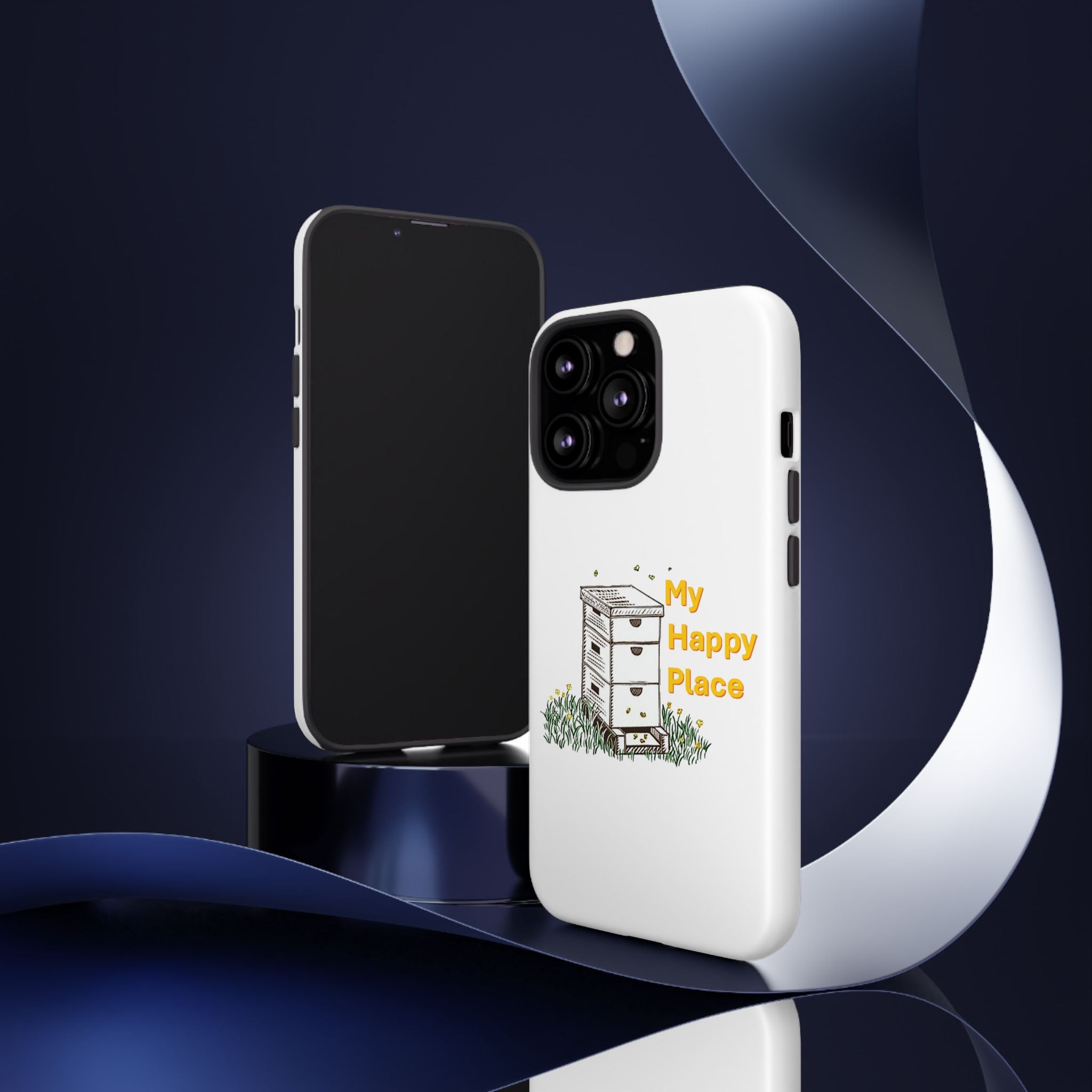 Phone Case — 'My Happy Place' Bee Hive Design Protective Cover